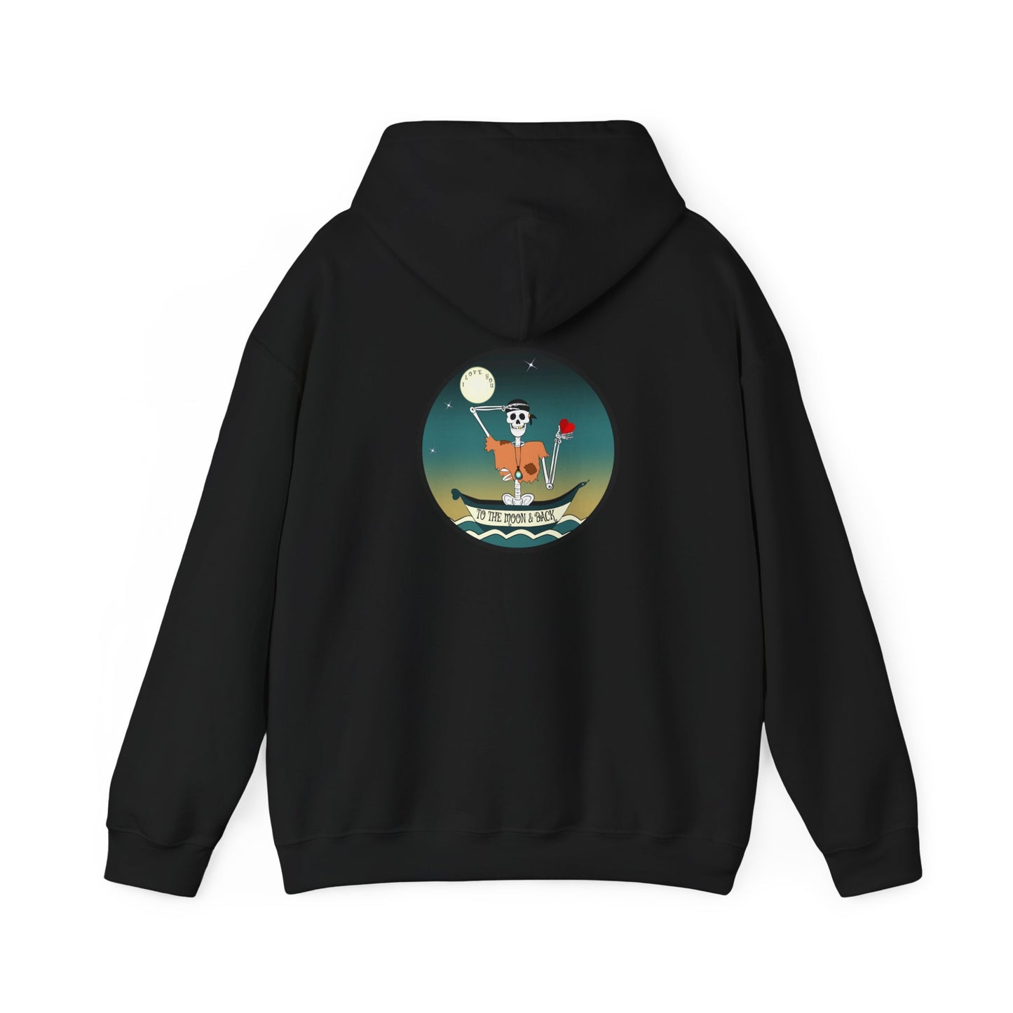 I Love You To The Moon & Back, The Classic All Day Hooded Sweatshirt, Black, Forest Green