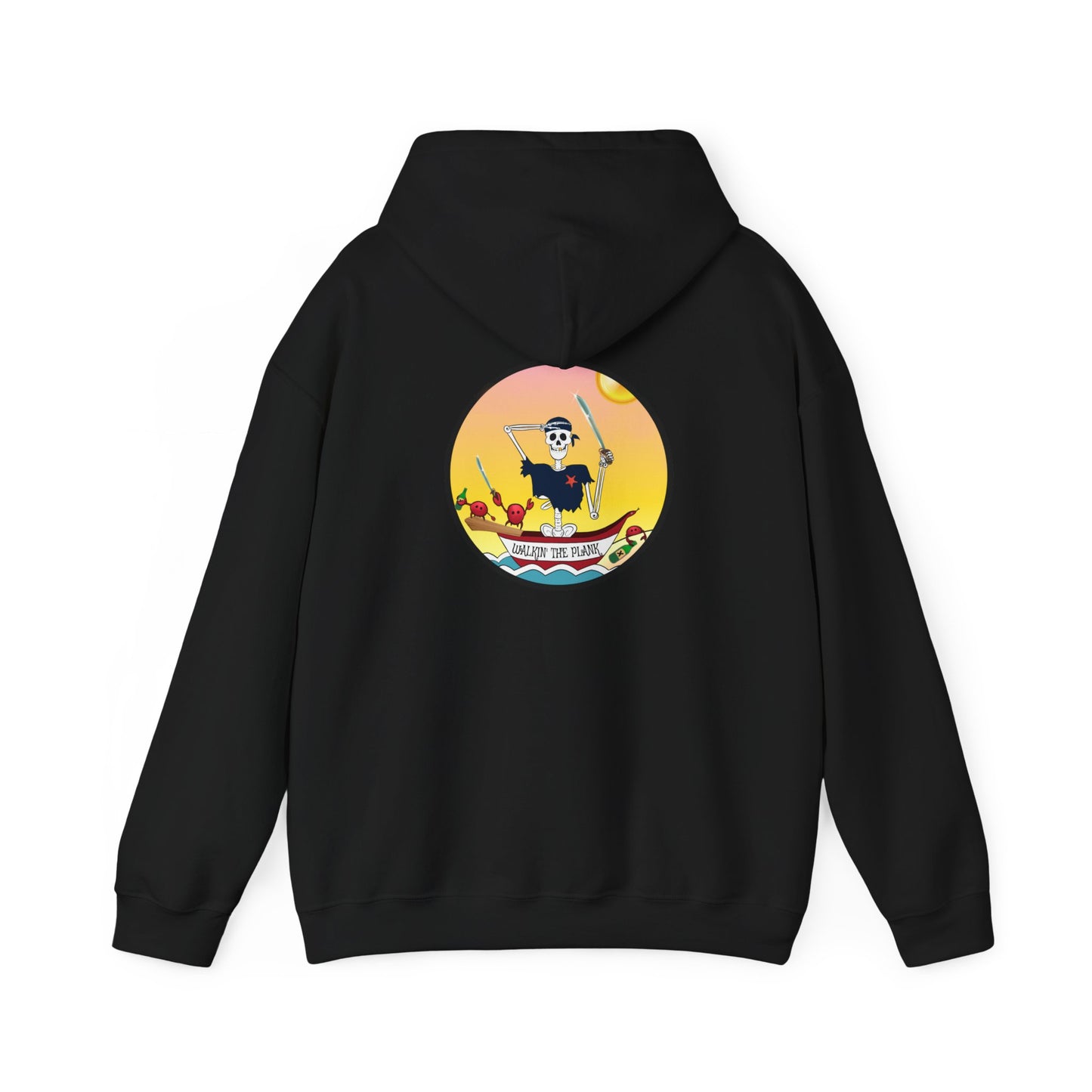 Walkin' The Plank, The Classic All Day Hooded Sweatshirt, in Safety Orange, Antique Sapphire, Sand, Safety Pink, Cardinal Red & Black