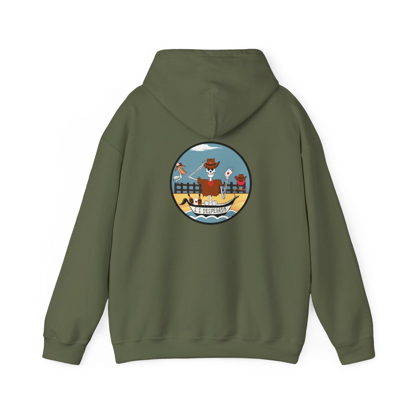 S. S. Desperado, The Classic All Day Hooded Sweatshirt, White, Sand, Military Green, Indigo Blue, and Antique Cherry Red