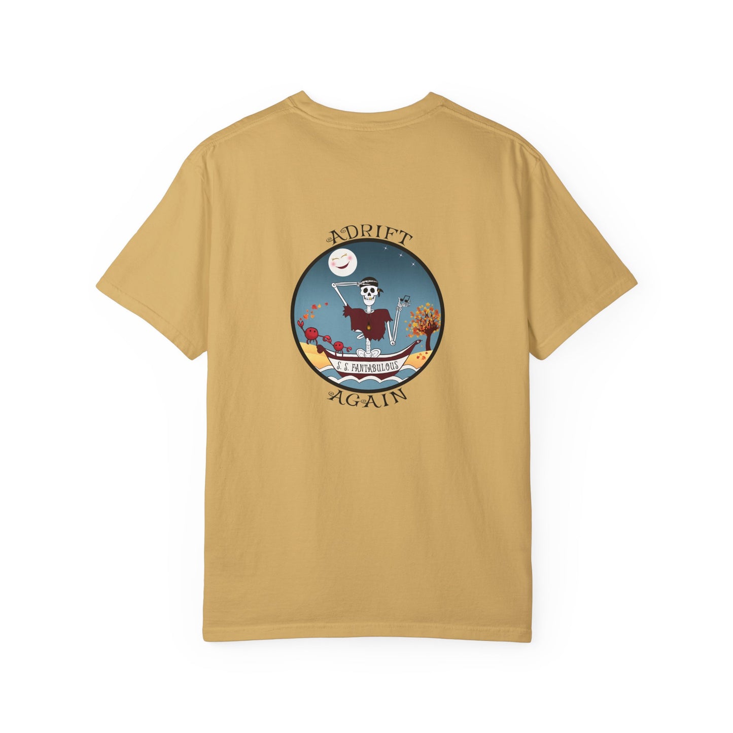 S. S. Fantabulous, Unisex Garment-Dyed, Short Sleeve T-shirt, In Yam, Brick, Mustard, Black and White