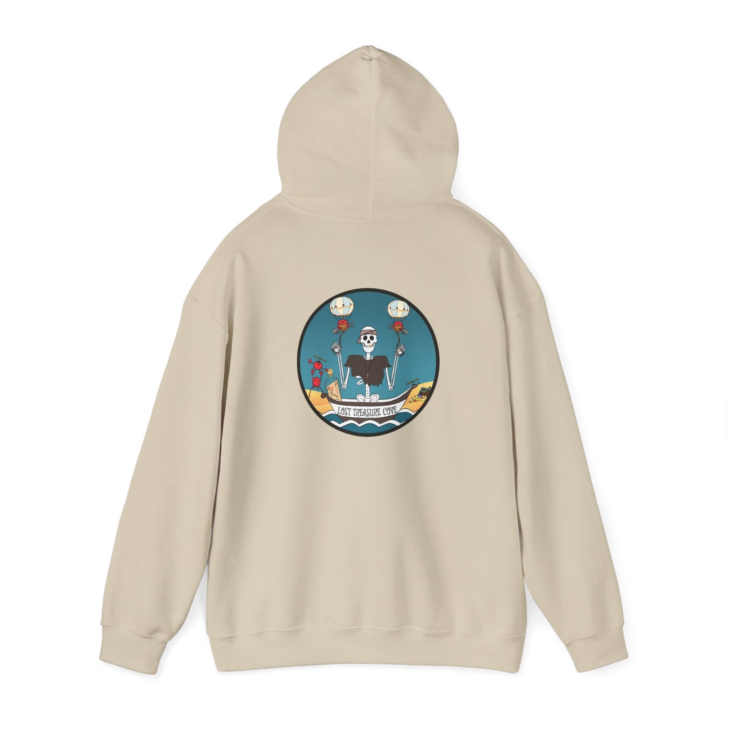 Lost Treasure Cove, The Classic All Day Hooded Sweatshirt, in Dark Chocolate, Sand, Indigo Blue, Sport Grey & Black