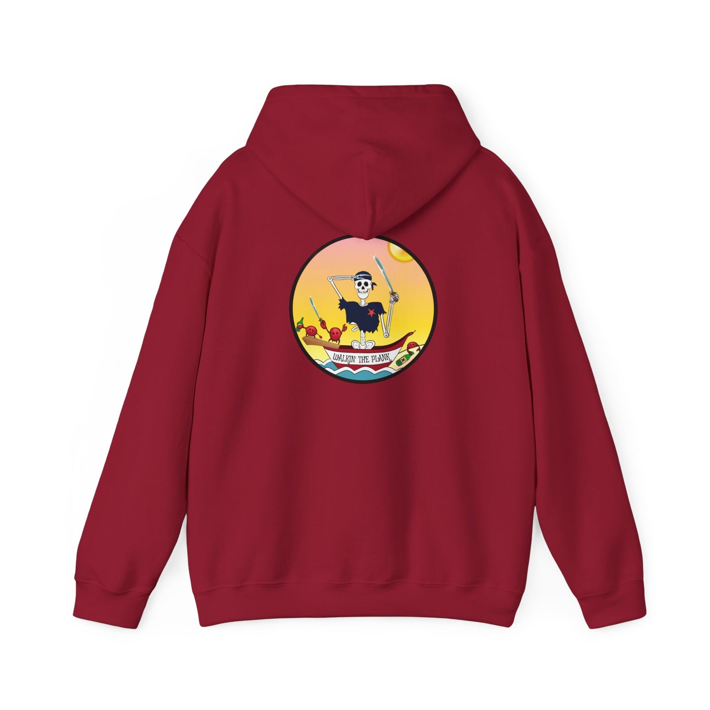 Walkin' The Plank, The Classic All Day Hooded Sweatshirt, in Safety Orange, Antique Sapphire, Sand, Safety Pink, Cardinal Red & Black