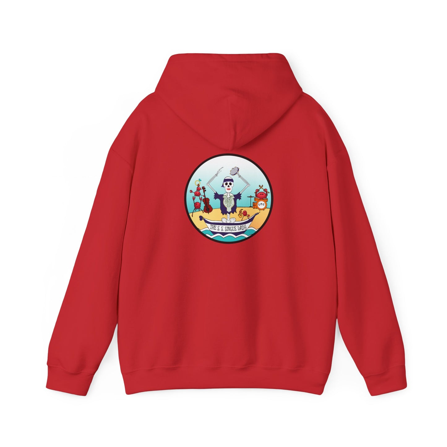 The S. S. Single Lady, The Classic All Day Hooded Sweatshirt, Red, White, Antique Sapphire, and Purple