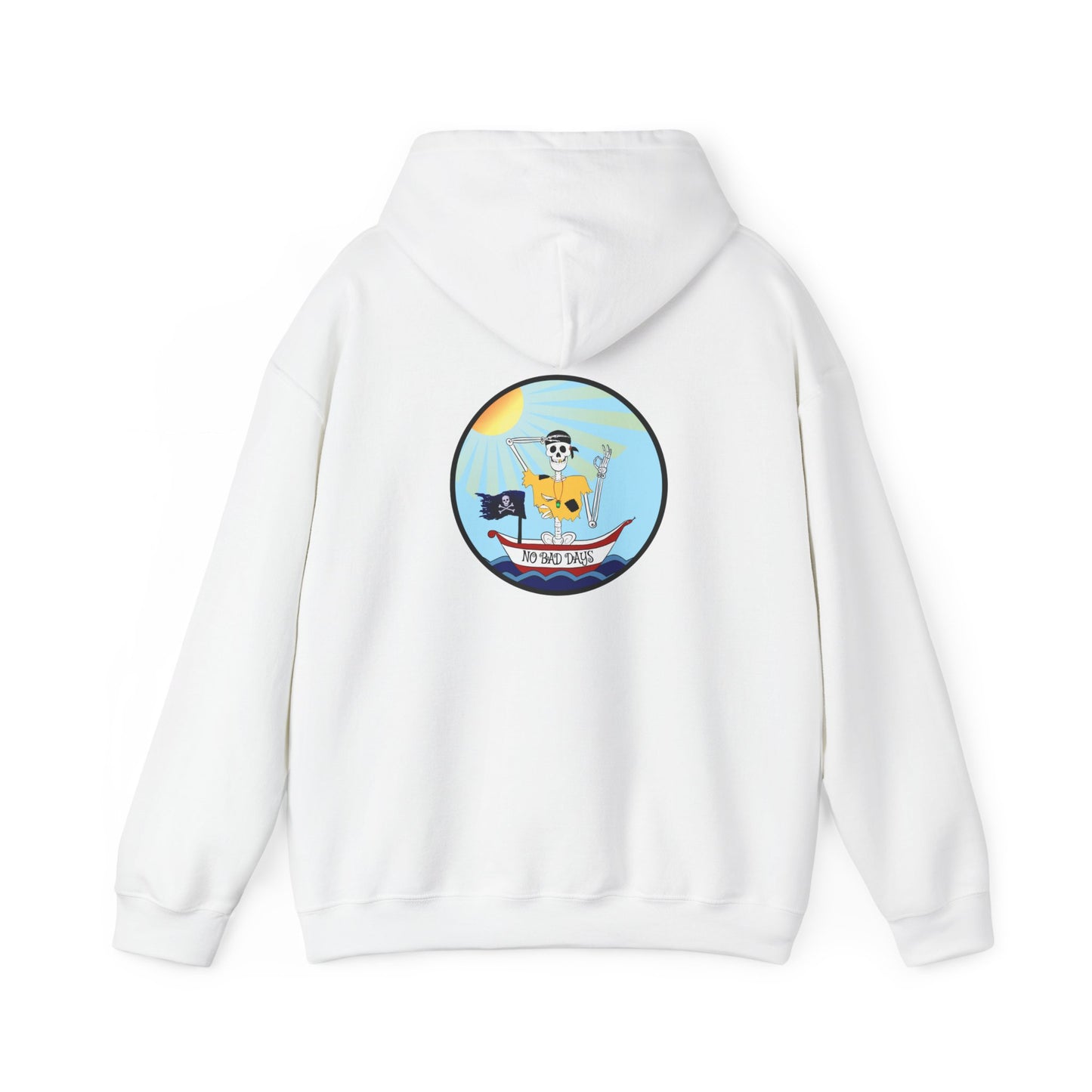 Adrift Again No Bad Days, The Classic All Day Hooded Sweatshirt, Black, White, Gold, Antique Sapphire, Royal, Navy, Antique Cherry Red