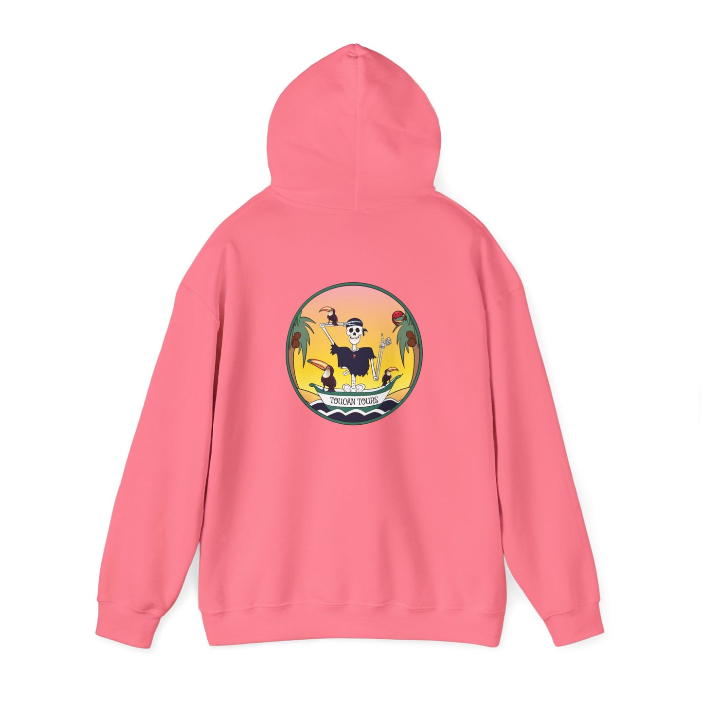 Toucan Tours, The Classic All Day Hooded Sweatshirt, in Sand, Military Green, Cardinal Red, Safety Pink, Safety Orange & Black