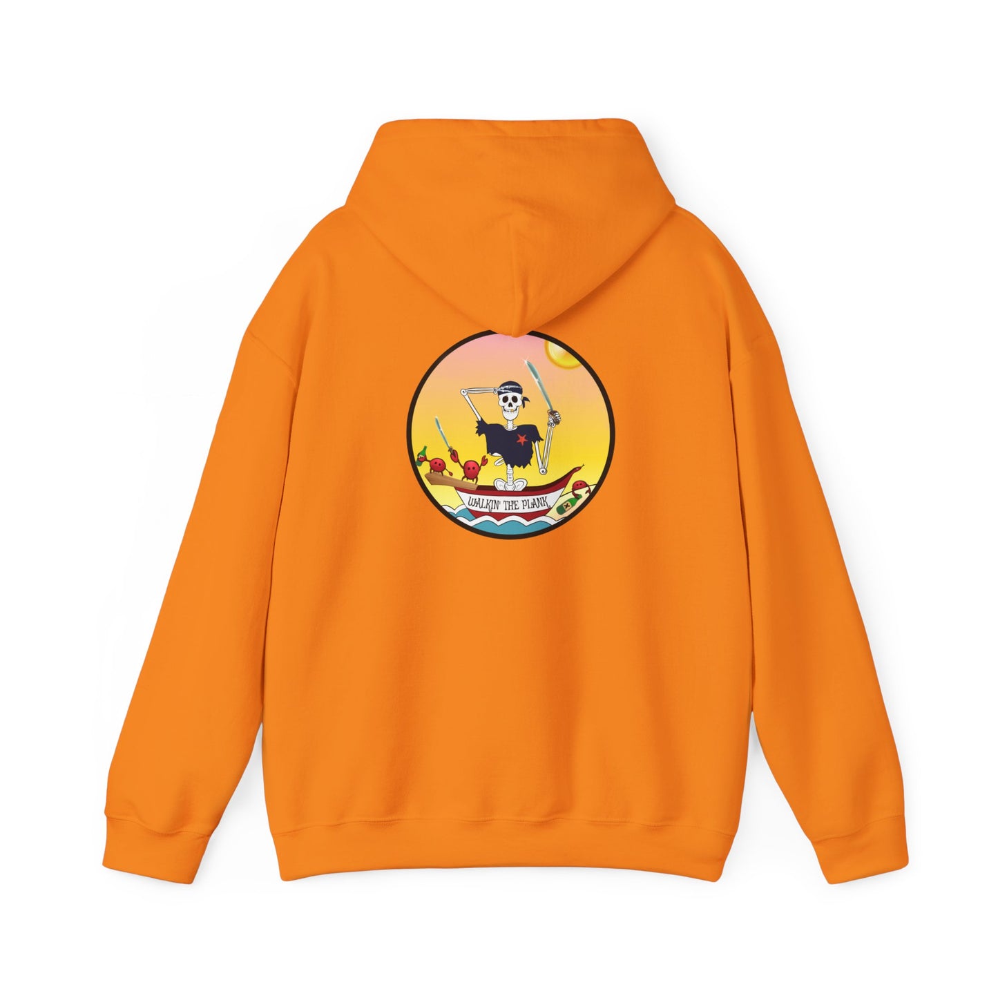 Walkin' The Plank, The Classic All Day Hooded Sweatshirt, in Safety Orange, Antique Sapphire, Sand, Safety Pink, Cardinal Red & Black