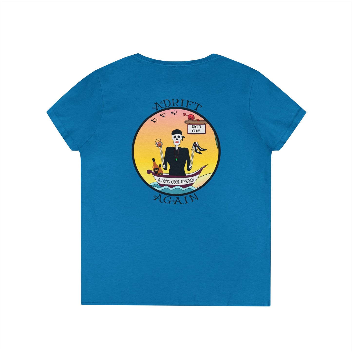 A Long Cool Woman, Women's V-Neck T-Shirt, in Sport Grey