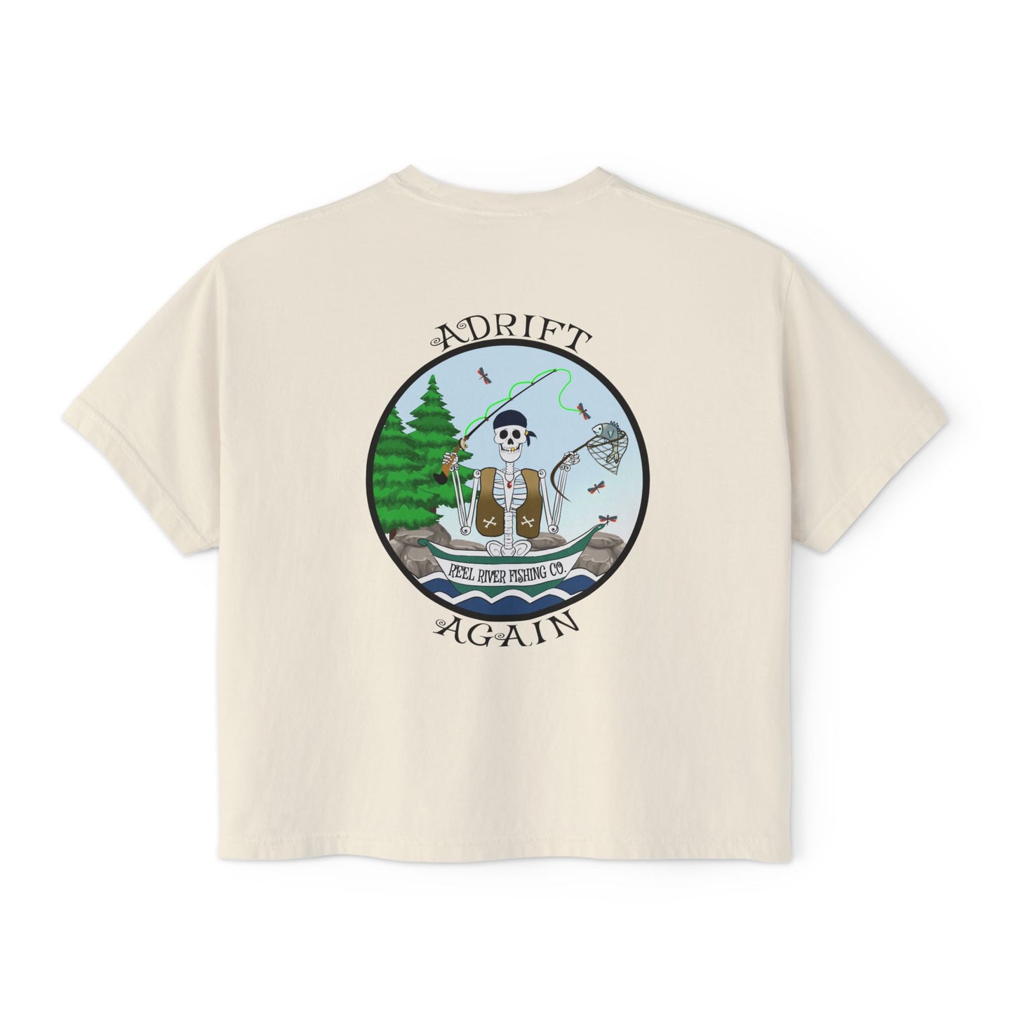 A Boxy Women's Tee, Reel River Fishing Co., Ivory