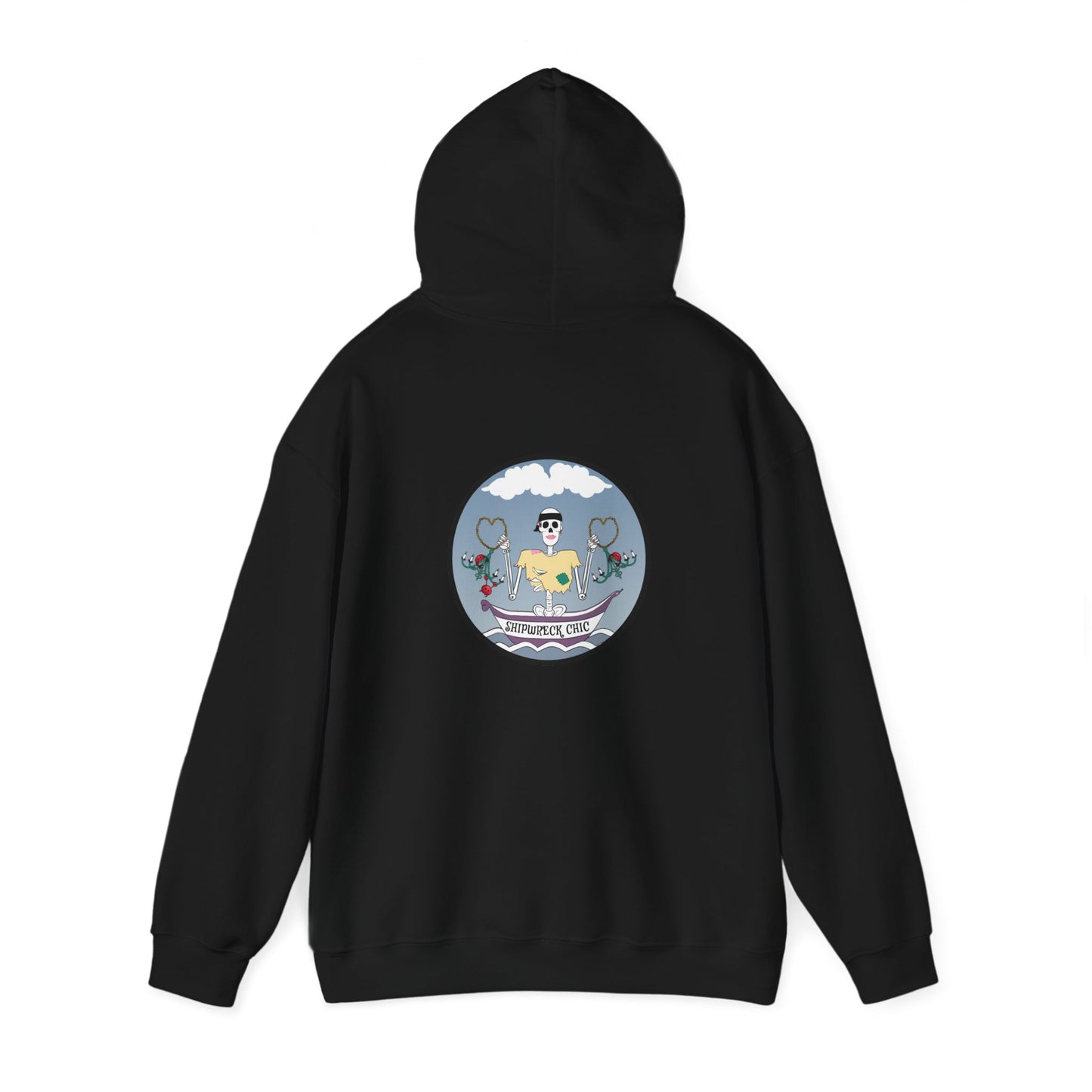 Shipwreck Chic, The Classic All Day Hooded Sweatshirt, Light Blue, Orchid, Purple & Black