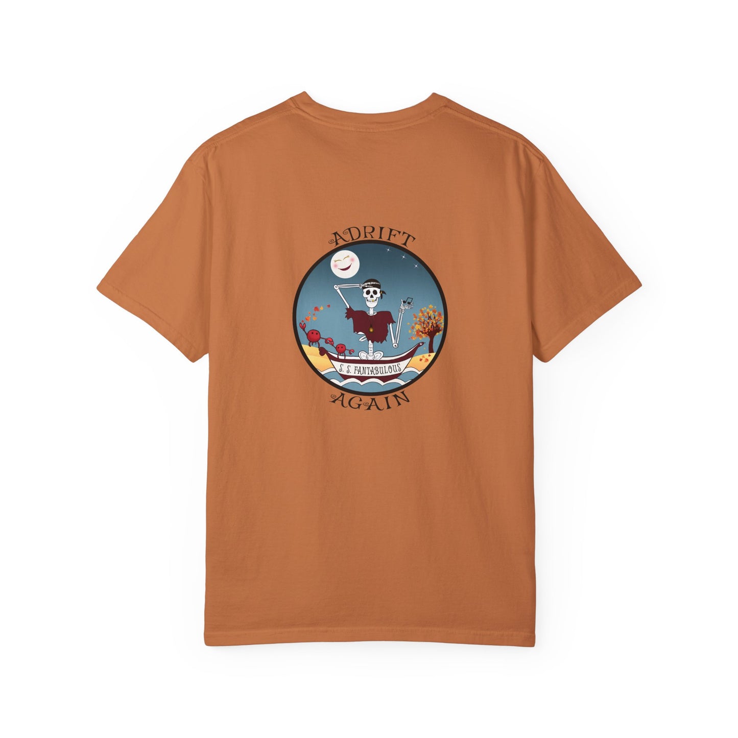 S. S. Fantabulous, Unisex Garment-Dyed, Short Sleeve T-shirt, In Yam, Brick, Mustard, Black and White