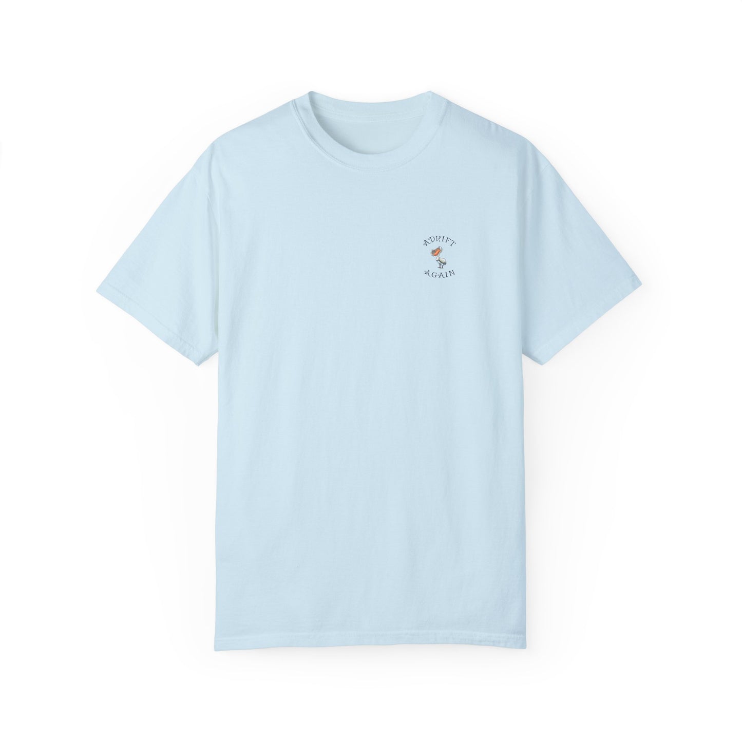 Crossbones Cove, Unisex Garment-Dyed, Short Sleeve T-shirt, In White, True Navy, Melon, Black & Chambray &