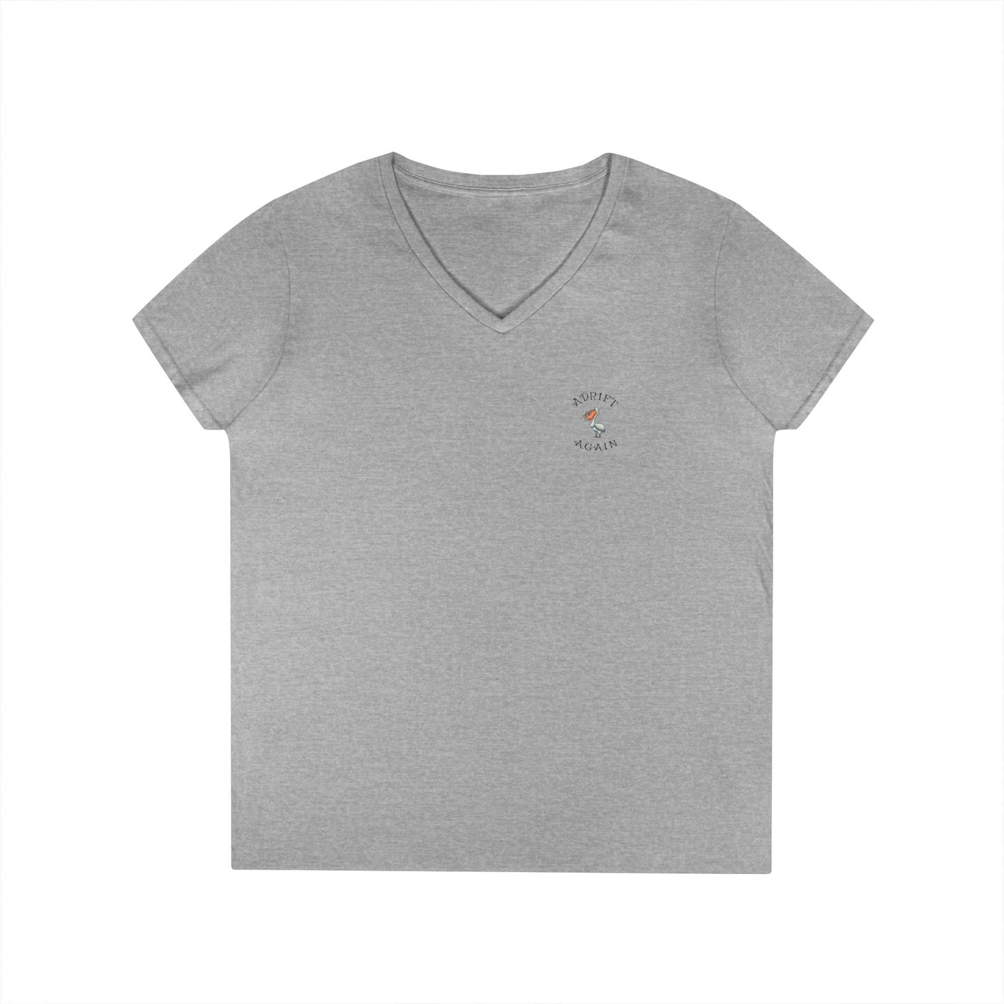 The Calamari Current, Women's V-Neck T-Shirt, in Sport Grey