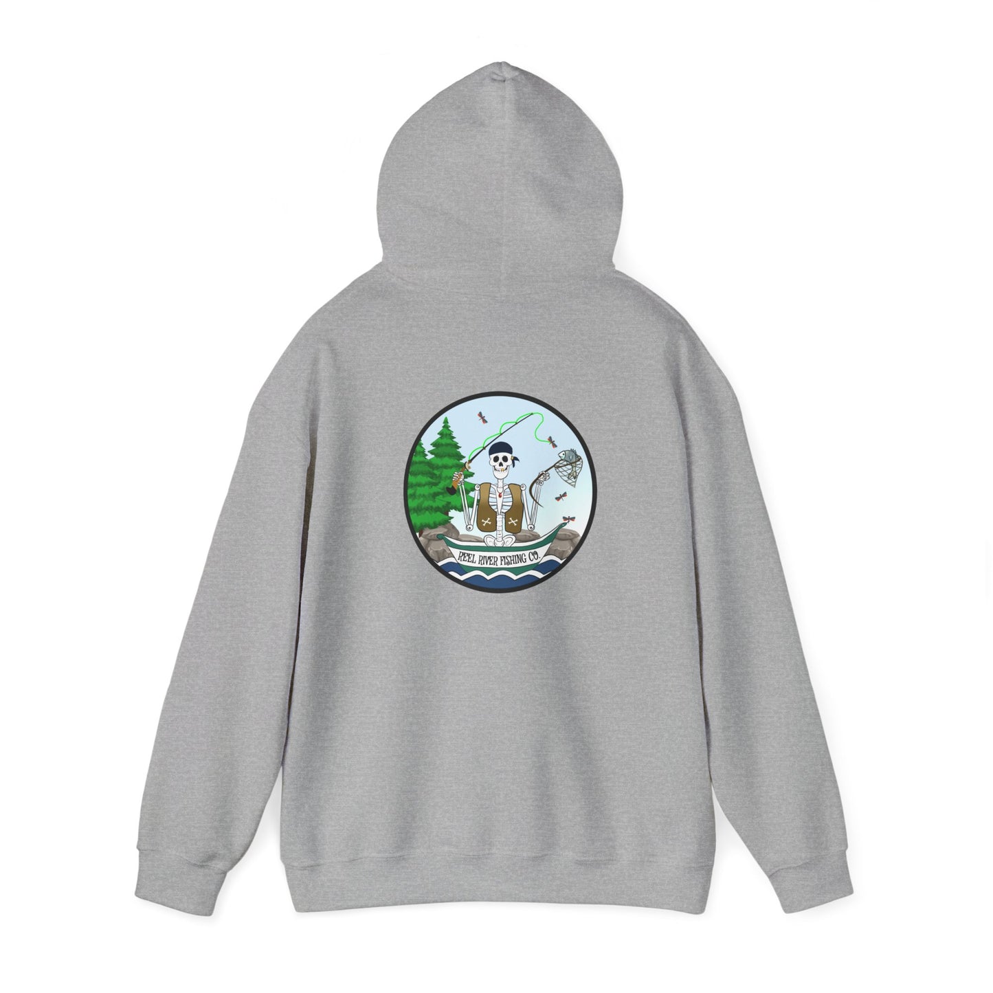 Reel River Fishing Co., The Classic All Day Hooded Sweatshirt, in Military Green, Sand, Sport Grey, Light Blue, Antique Sapphire, Indigo Blue & Black