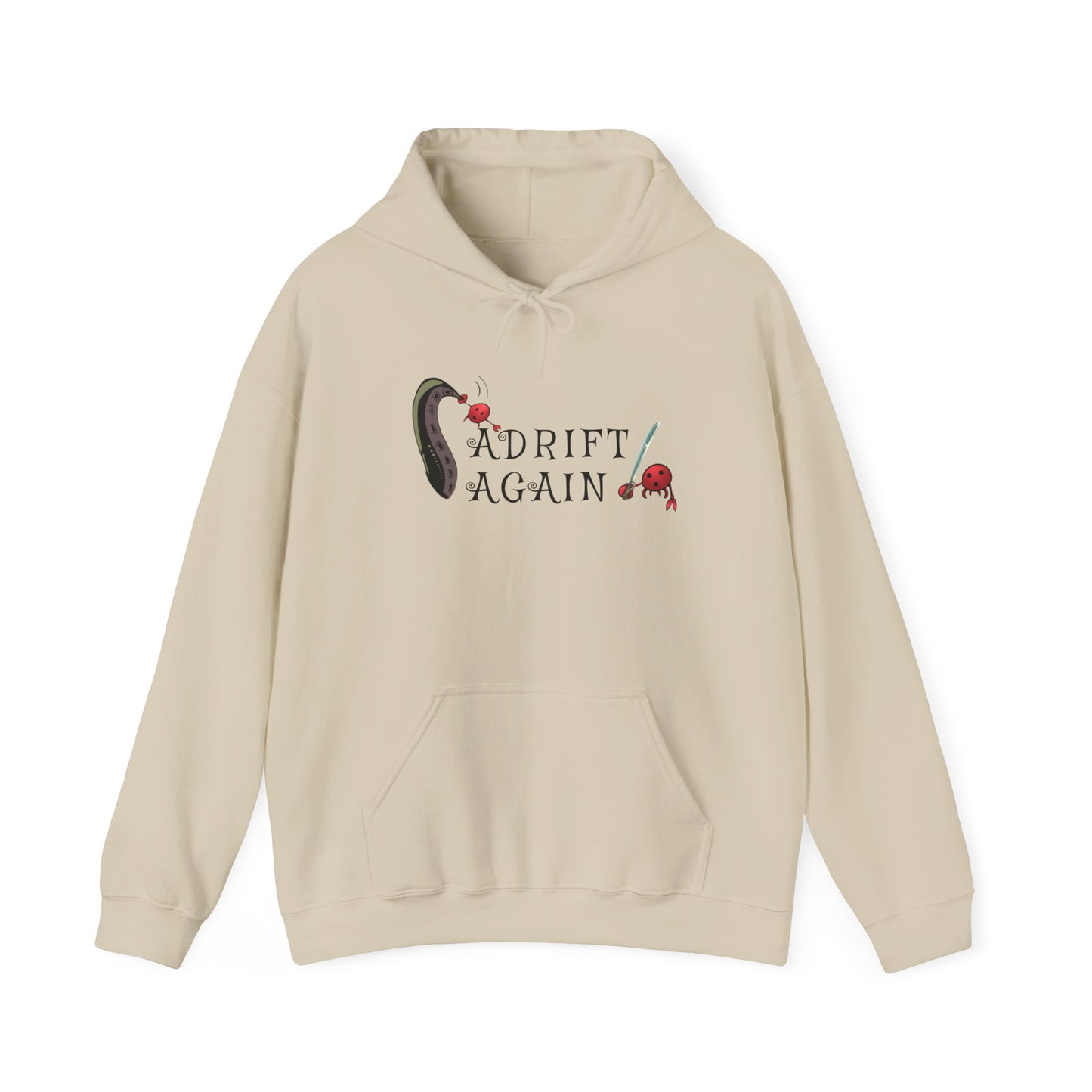 The Calamari Current, All Day Hooded Sweatshirt, in Military Green & Sand