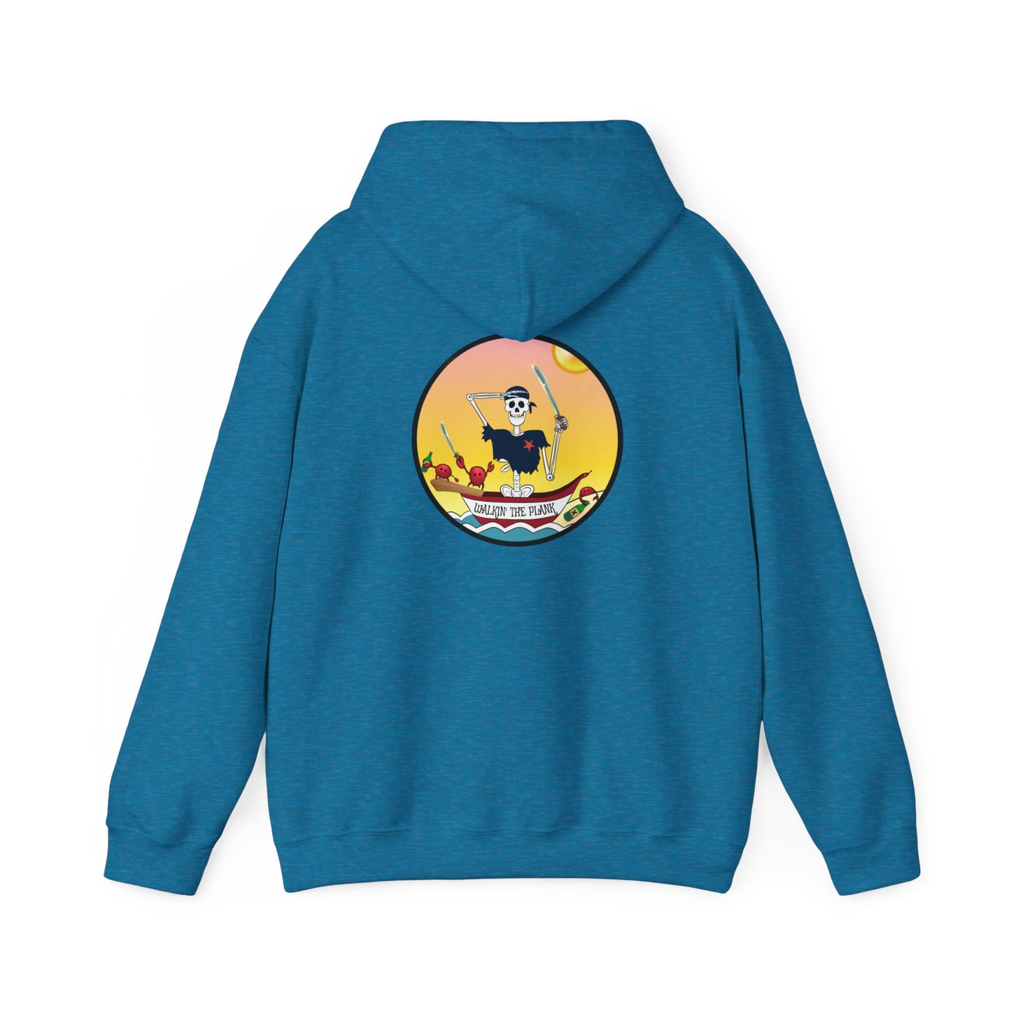 Walkin' The Plank, The Classic All Day Hooded Sweatshirt, in Safety Orange, Antique Sapphire, Sand, Safety Pink, Cardinal Red & Black