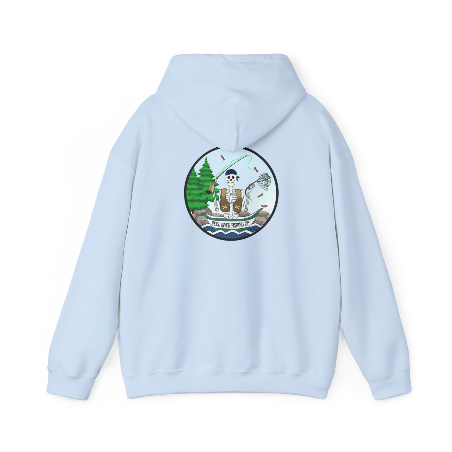 Reel River Fishing Co., The Classic All Day Hooded Sweatshirt, in Military Green, Sand, Sport Grey, Light Blue, Antique Sapphire, Indigo Blue & Black