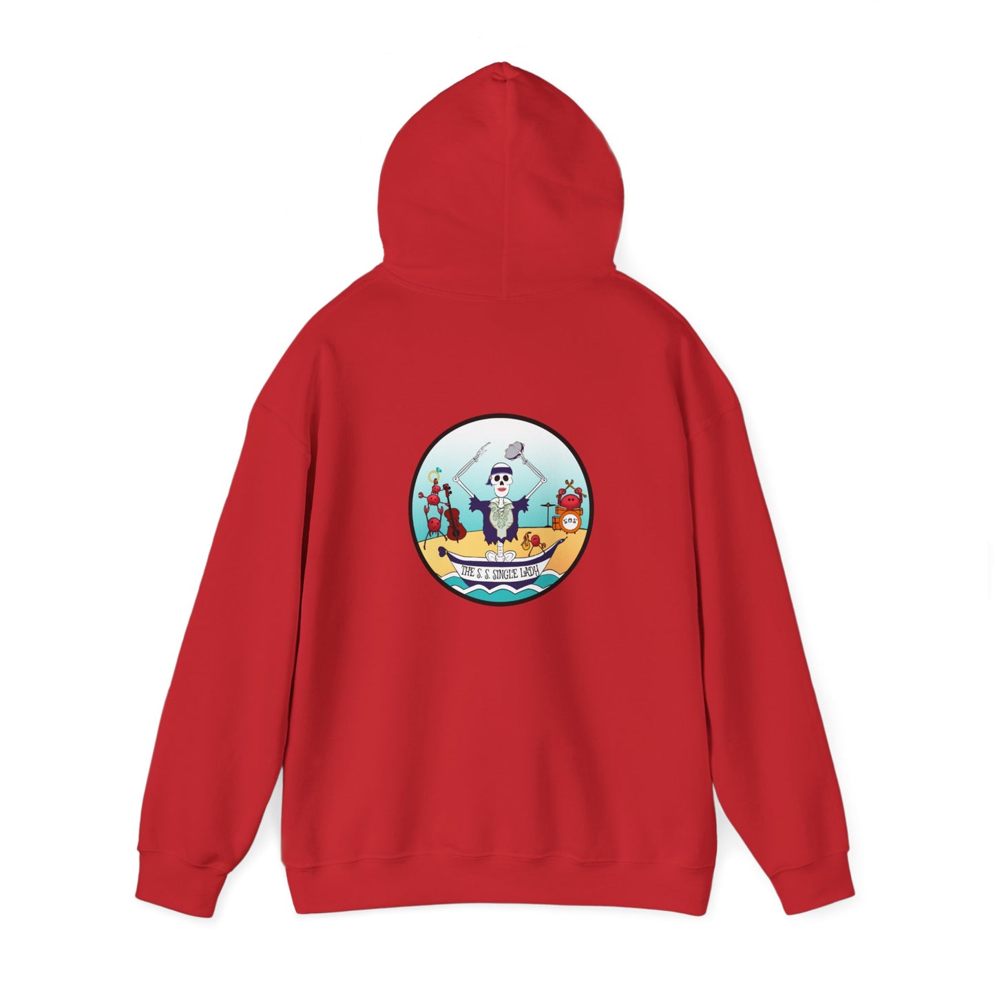 The S. S. Single Lady, The Classic All Day Hooded Sweatshirt, Red, White, Antique Sapphire, and Purple
