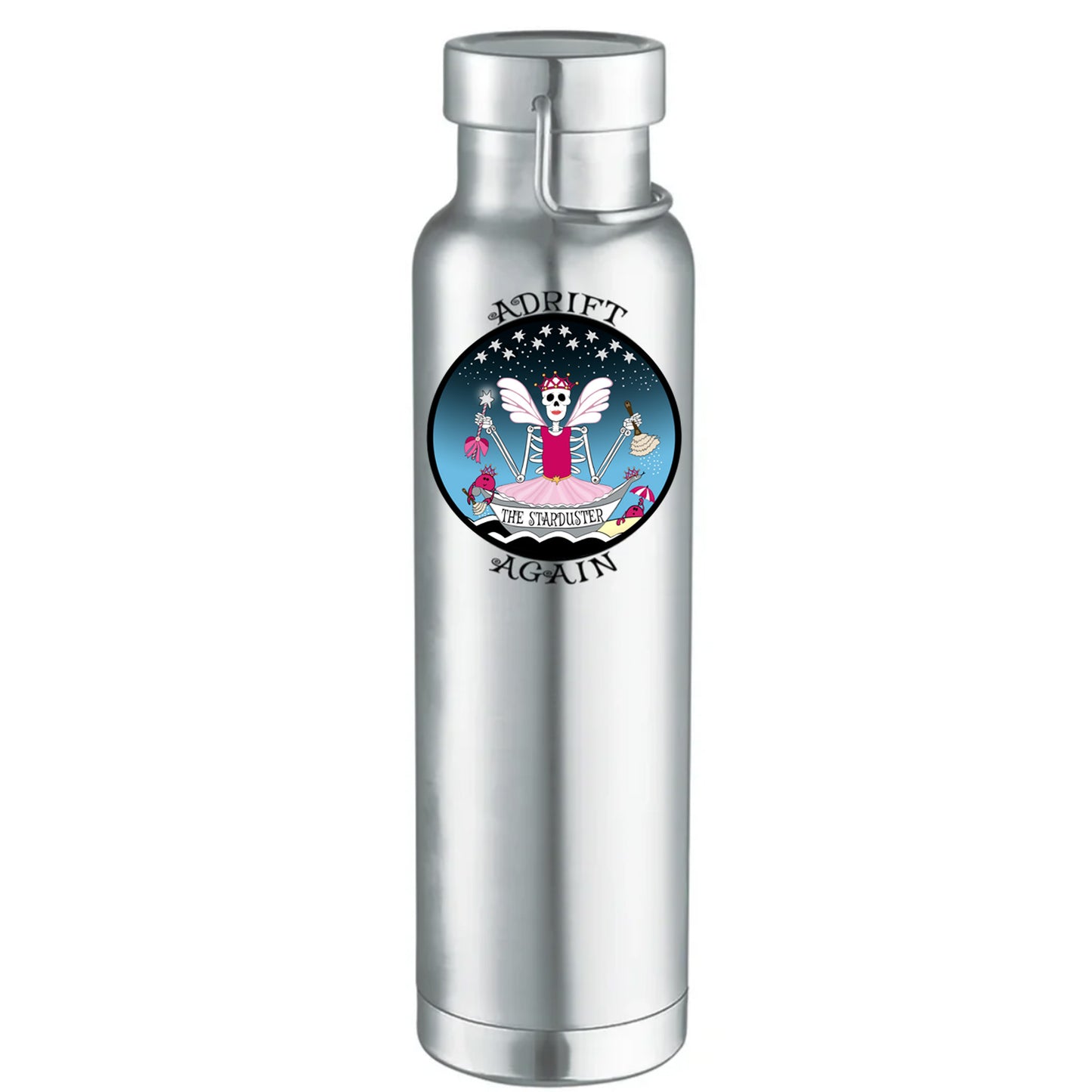 The Starduster, 22 oz Water Bottle, Dual Wall, Stainless Steel, In Stainless Steel