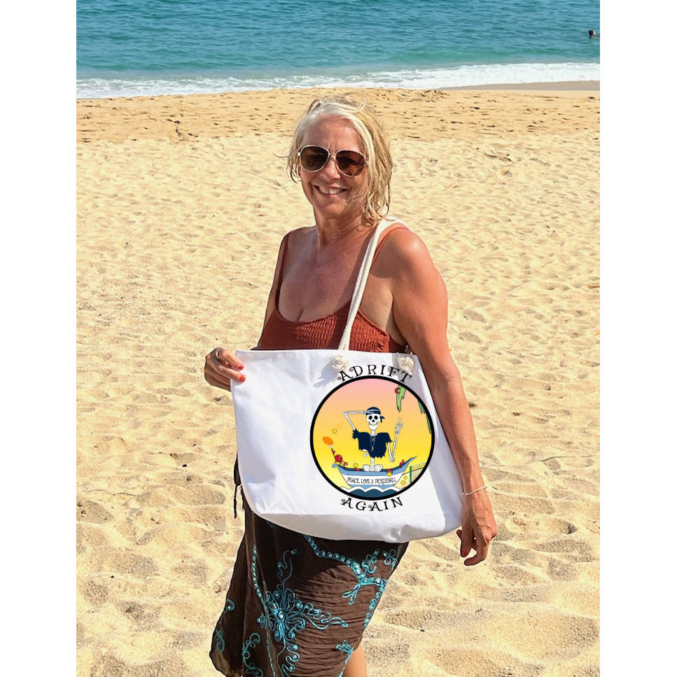 Peace, Love & Pickleball Canvas Tote (Black or White)