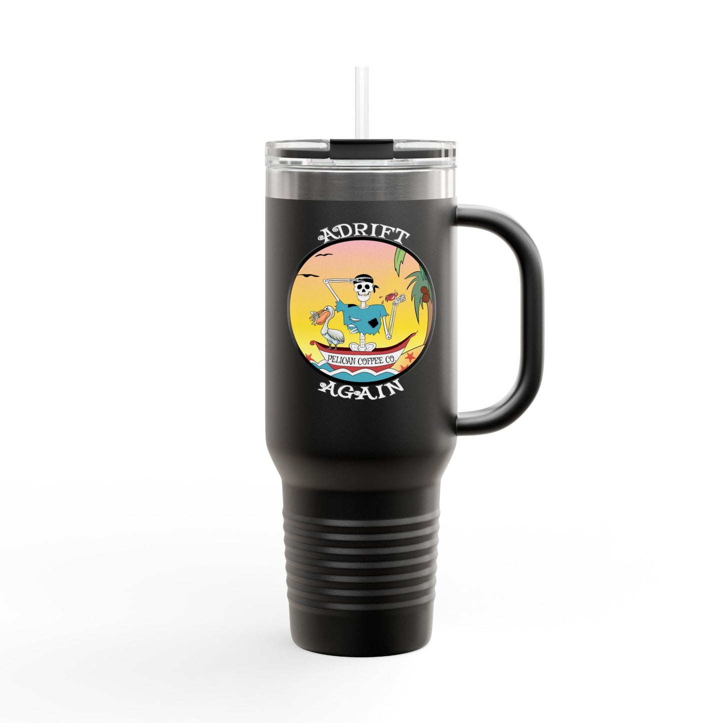 Pelican Coffee Co. Insulated Travel Mug, 40oz, White, Black or Teal