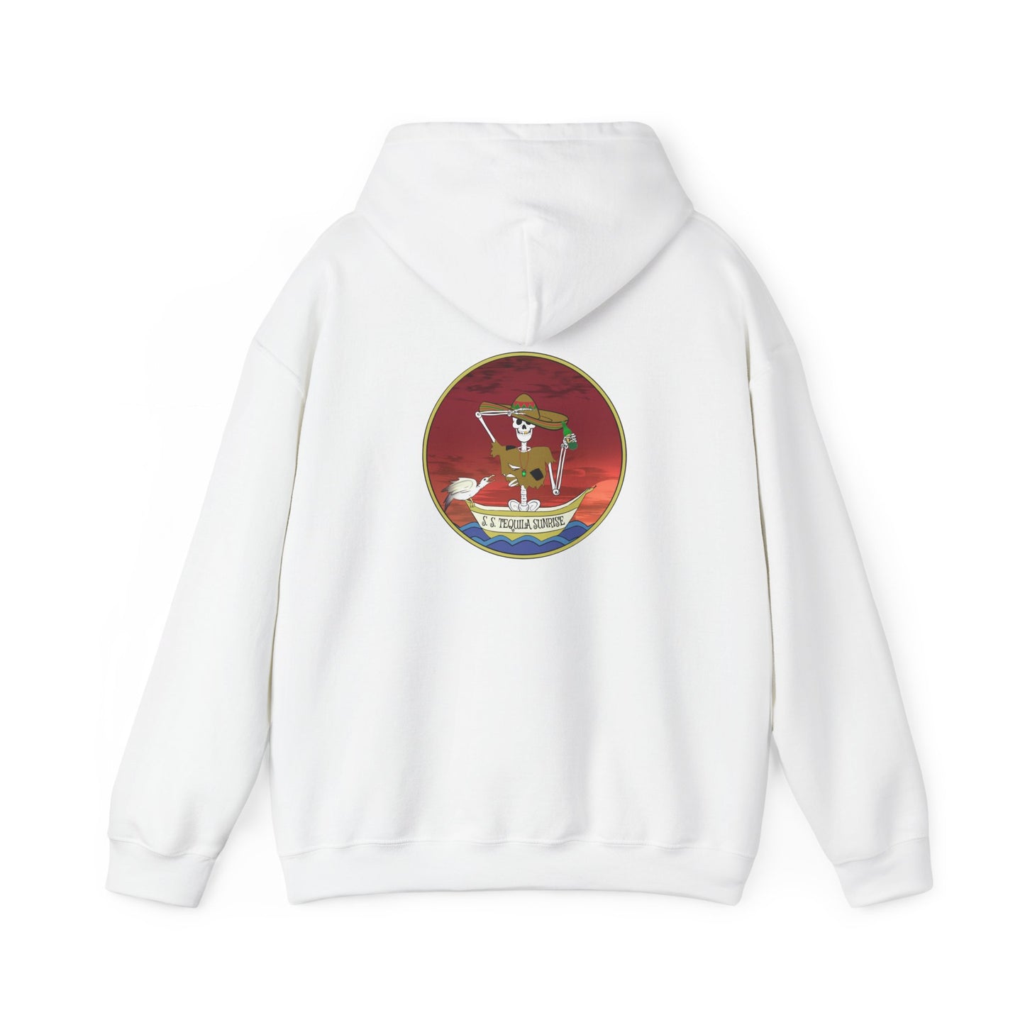 S. S. Tequila Sunrise, The Classic All Day Hooded Sweatshirt, Dark Chocolate, White, and Sand