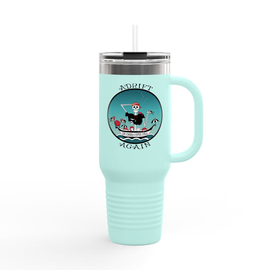 The Crabby Coffee Crew Insulated Travel Mug, 40oz, Teal or Black