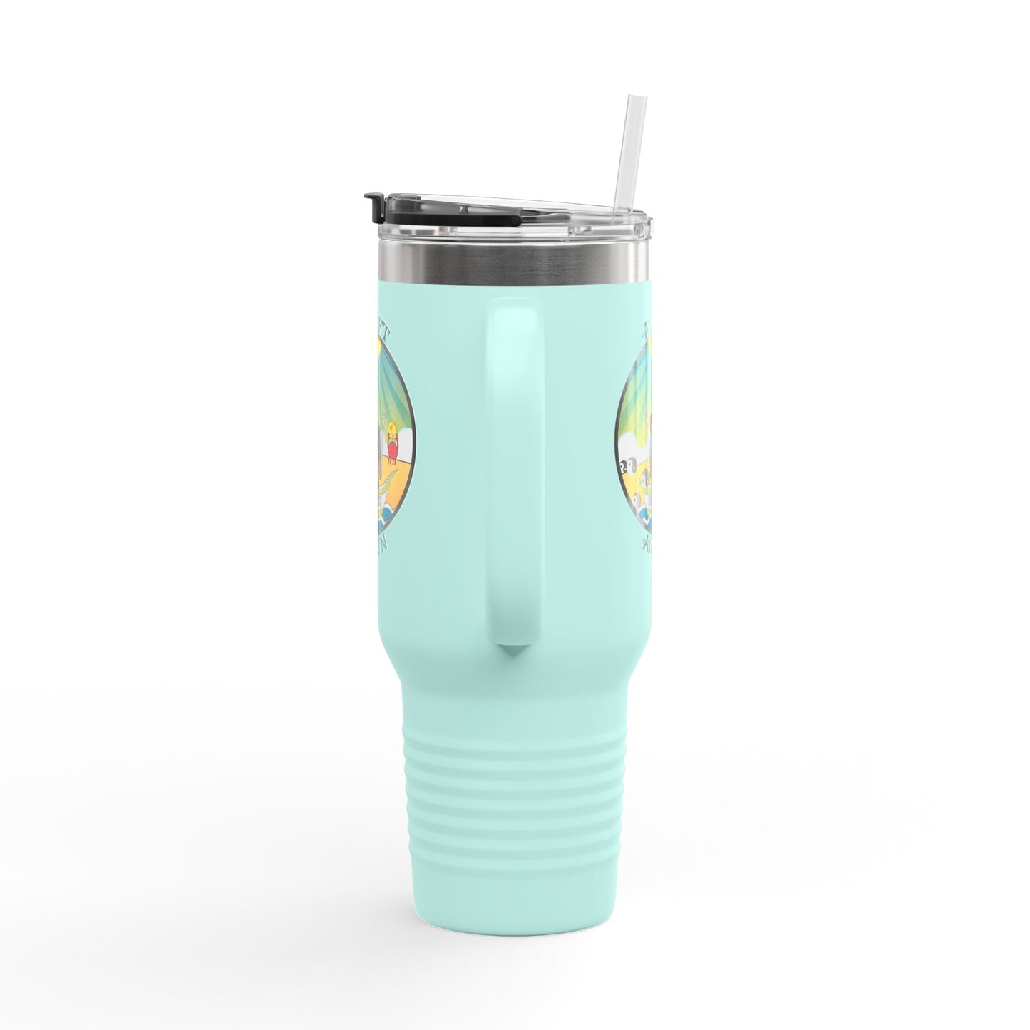 Sea Of Serenity Insulated Travel Mug, 40oz, White or Teal