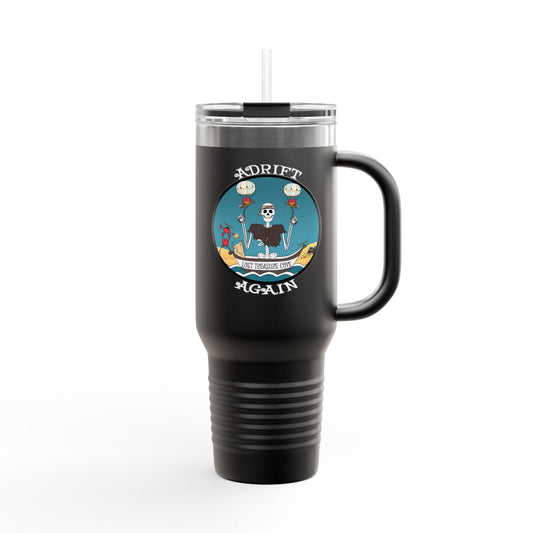 Lost Treasure Cove Insulated Travel Mug, 40oz, Black or Gray