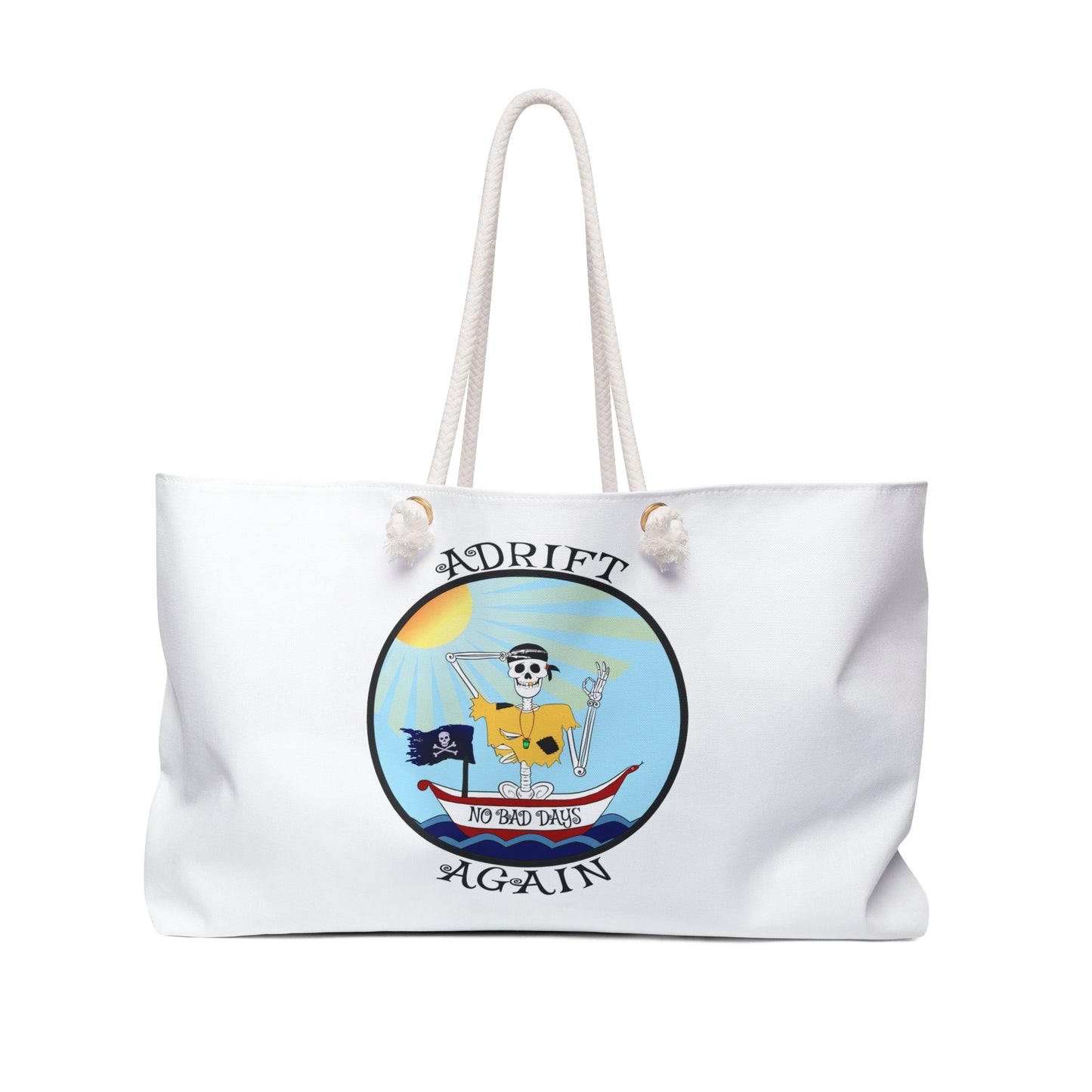 Adrift Again No Bad Days Canvas Tote (Black or White)