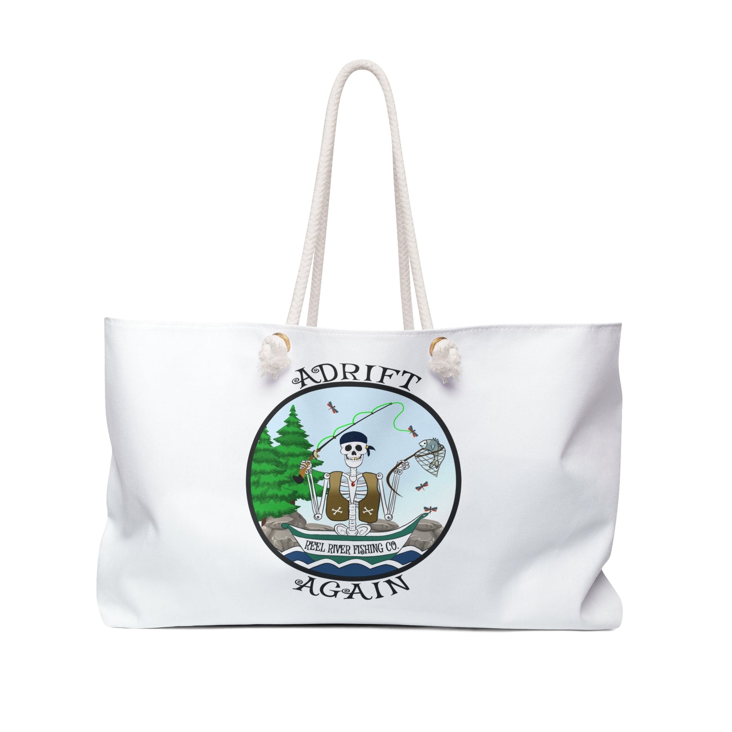 Reel River Fishing Co. Canvas Tote (Black or White)