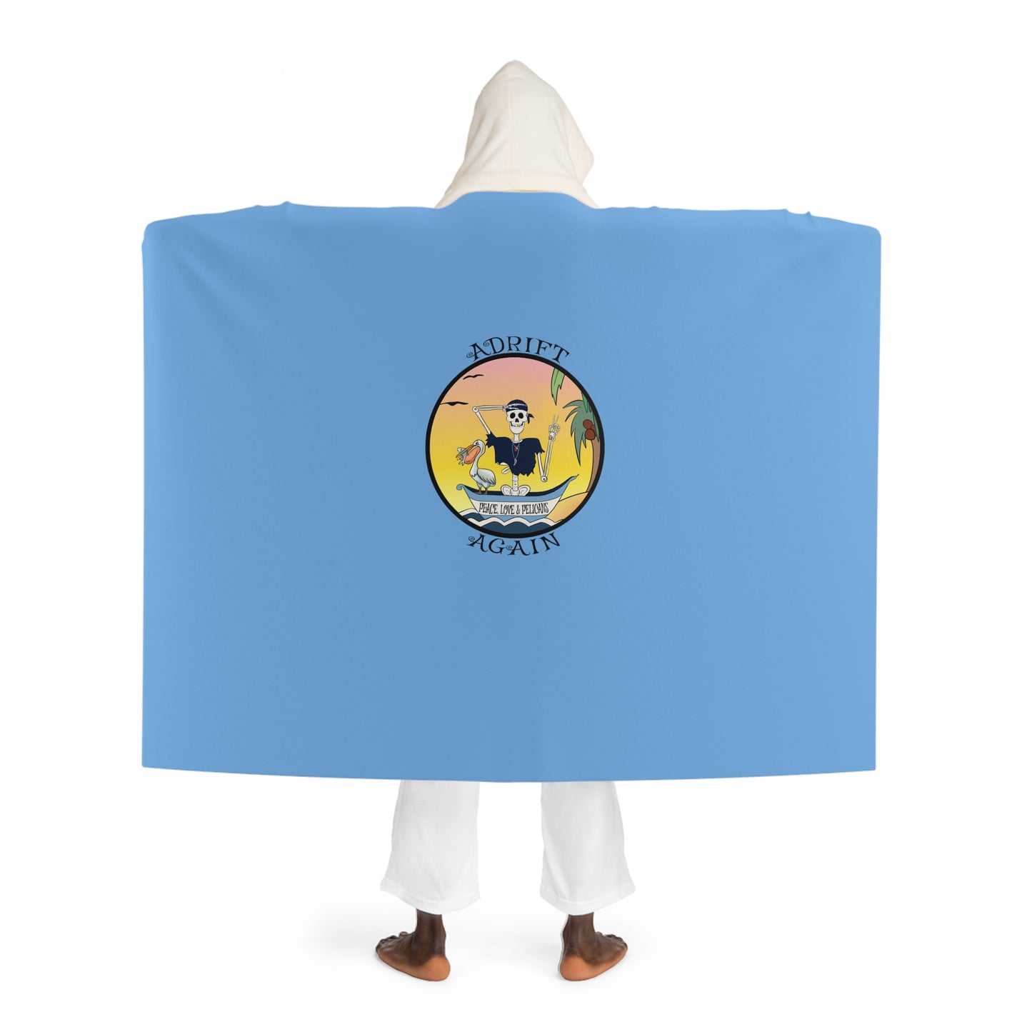 Peace, Love & Pelicans Hooded Sherpa Fleece Blanket