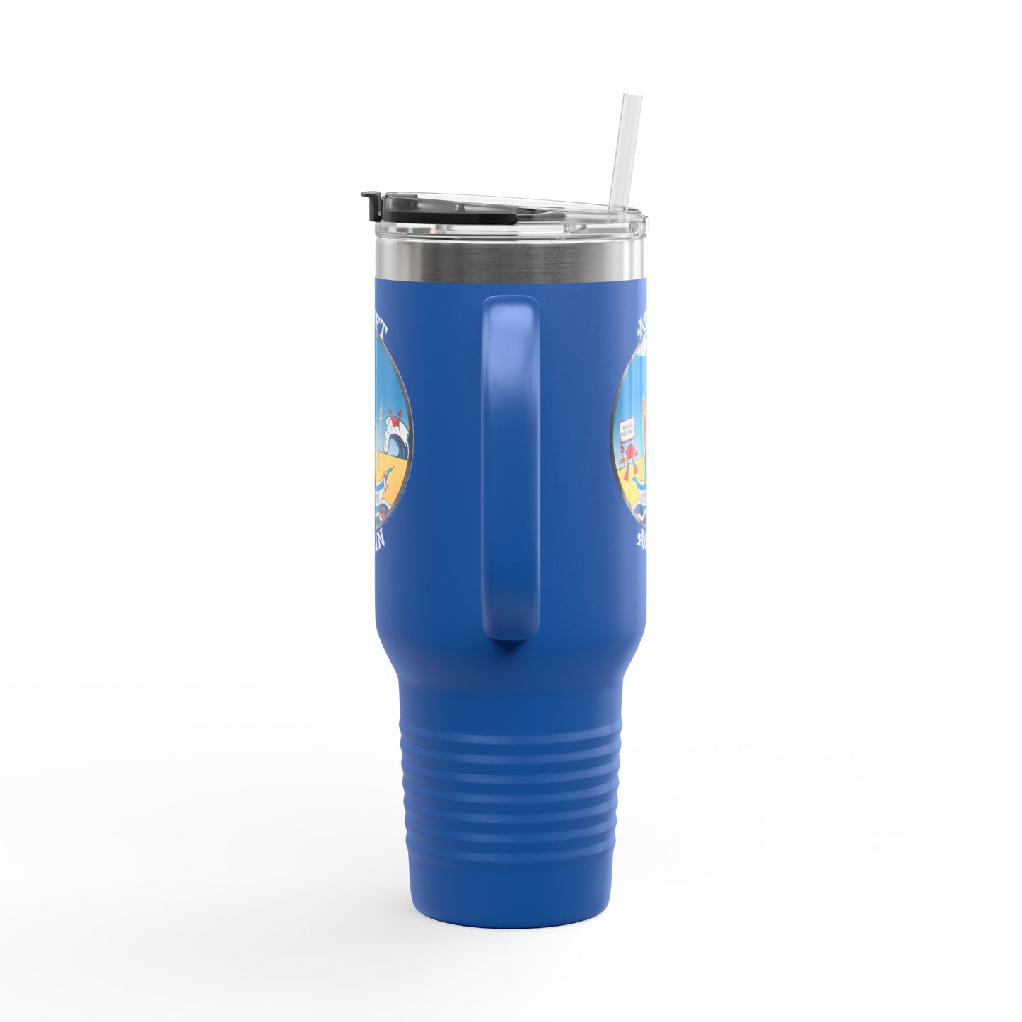 Crossbones Cove Insulated Travel Mug, 40oz, White, Black or Blue