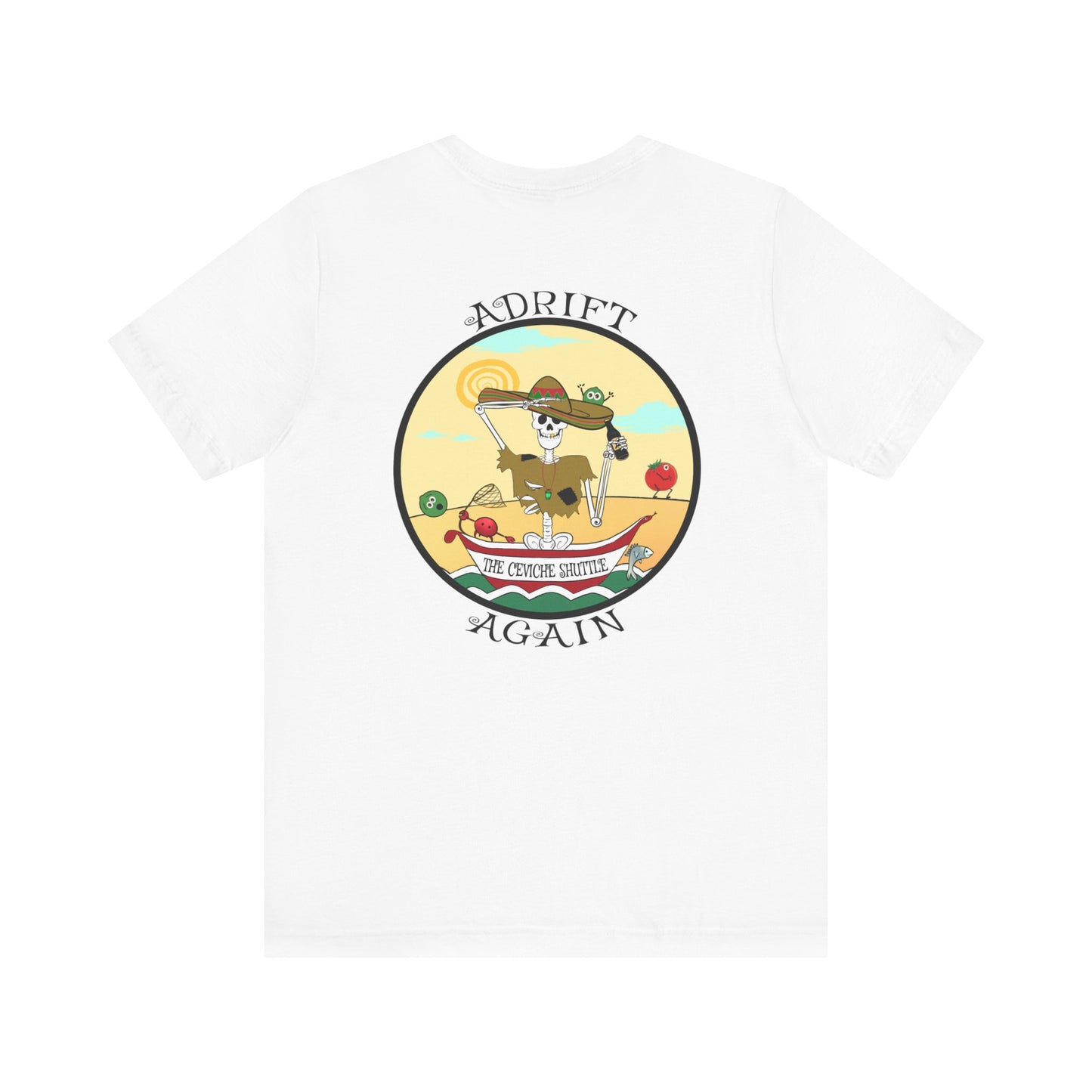 The Ceviche Shuttle, Unisex Jersey Short Sleeve Tee  (White & Black)