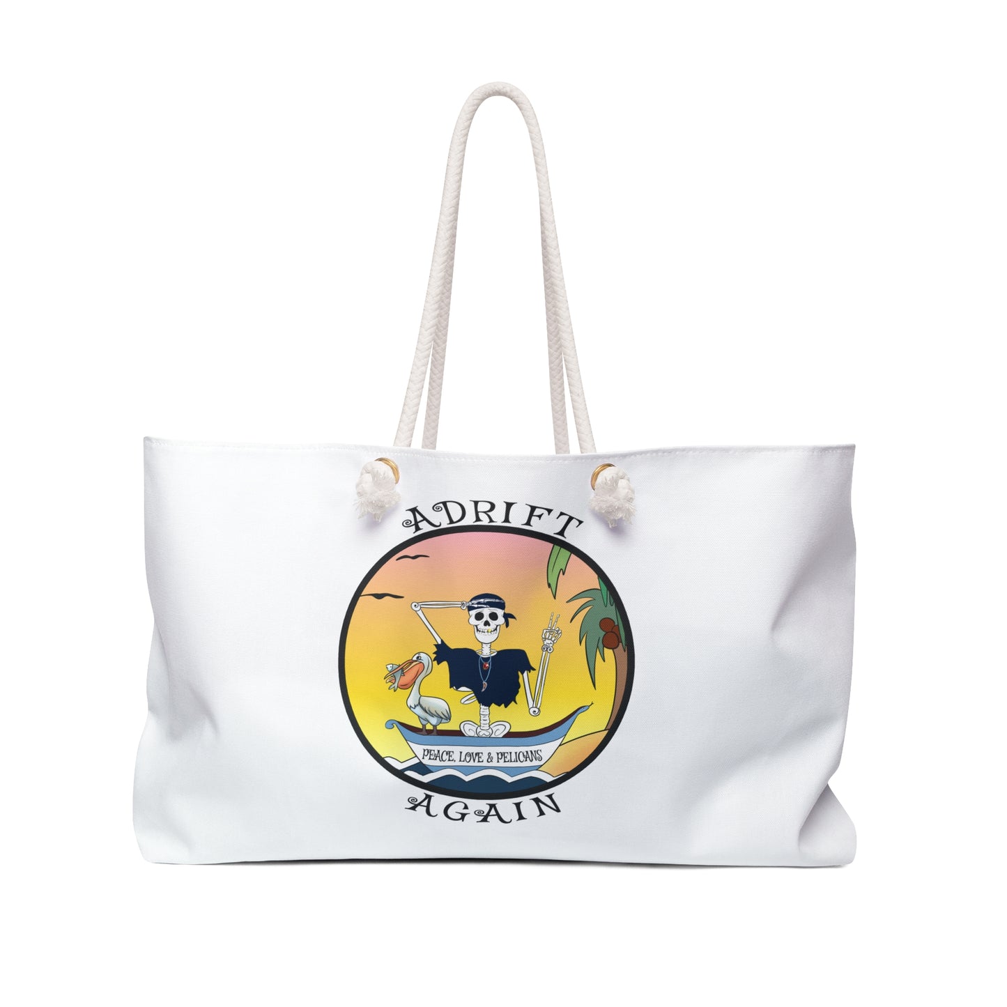 Peace, Love & Pelicans Canvas Tote