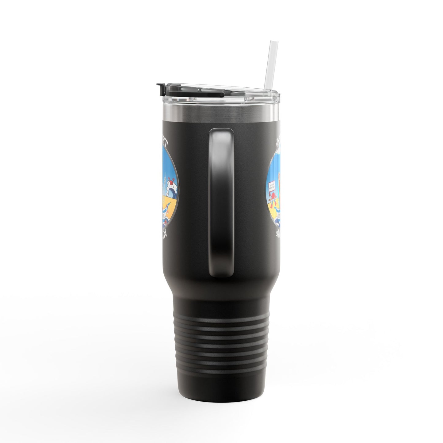 Crossbones Cove Insulated Travel Mug, 40oz, White, Black or Blue