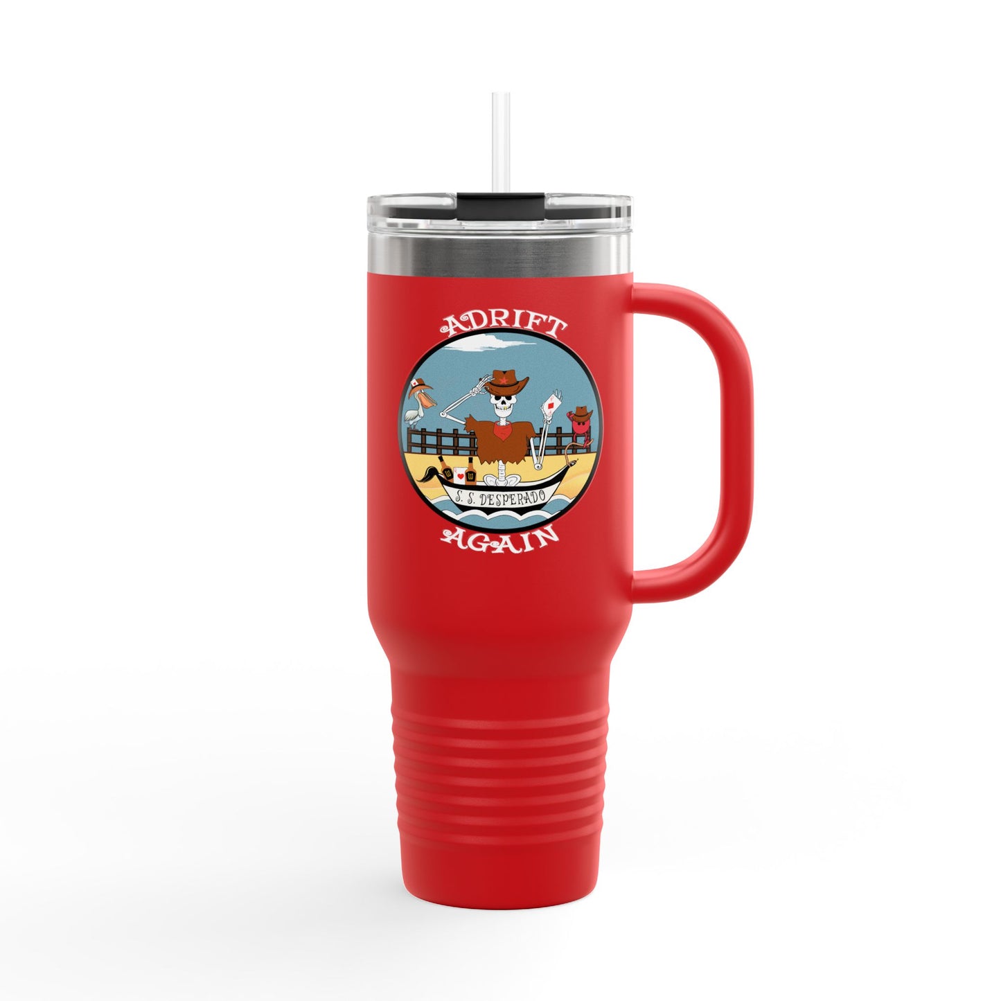 S. S. Desperado Insulated Travel Mug, 40oz, Red or Black