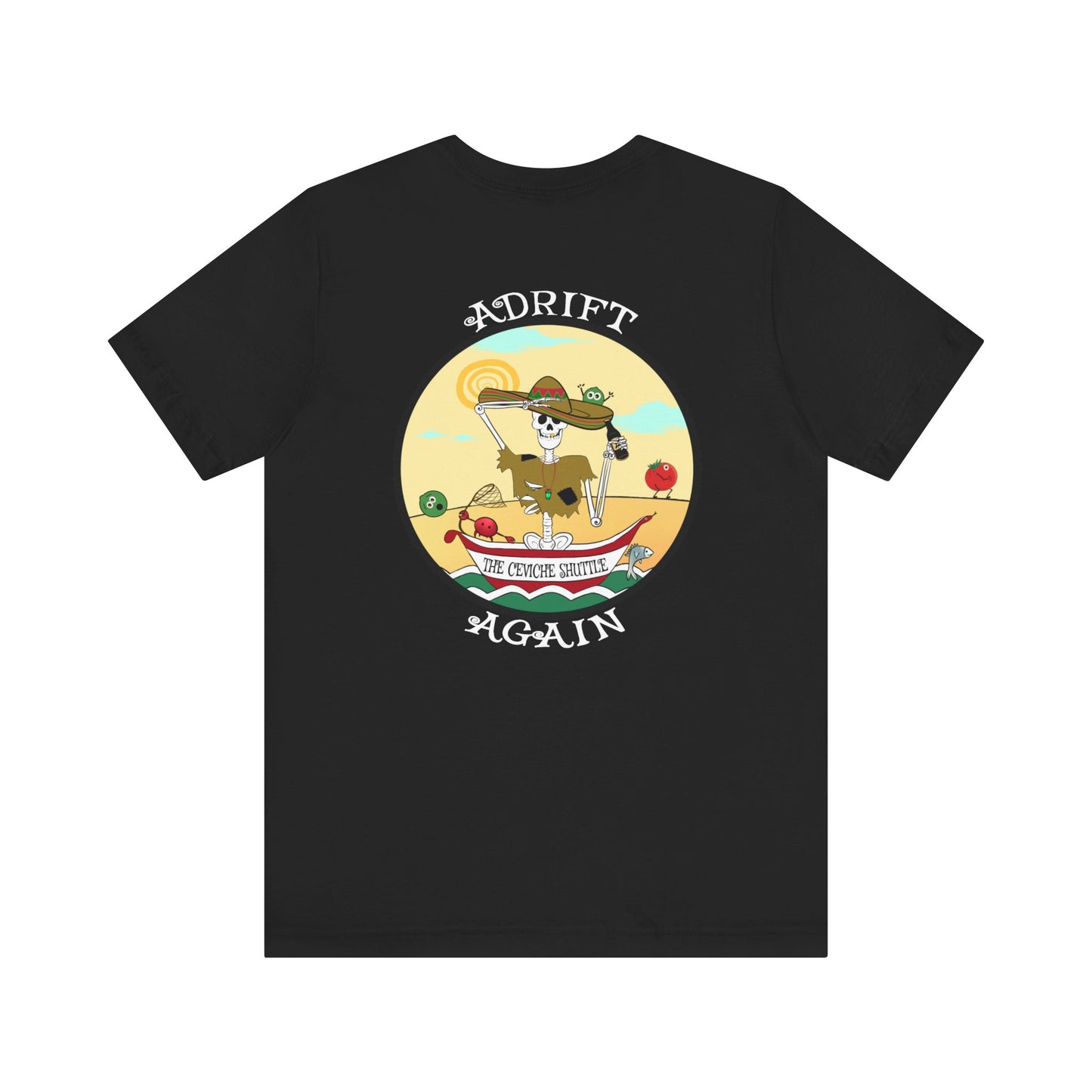 The Ceviche Shuttle, Unisex Jersey Short Sleeve Tee  (White & Black)