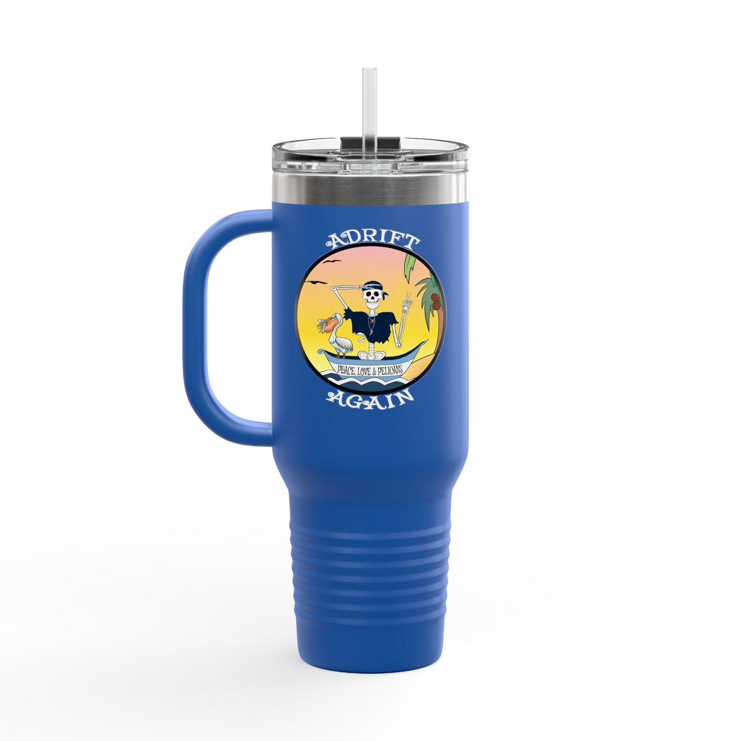 Peace, Love & Pelicans Insulated Travel Mug, 40oz