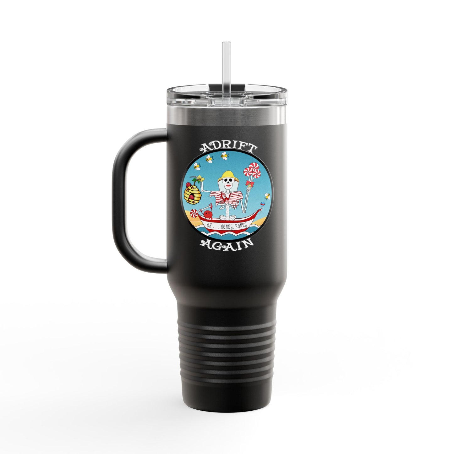 Oh . . . Honey, Honey Insulated Travel Mug, 40oz, Red, White, Black or Blue