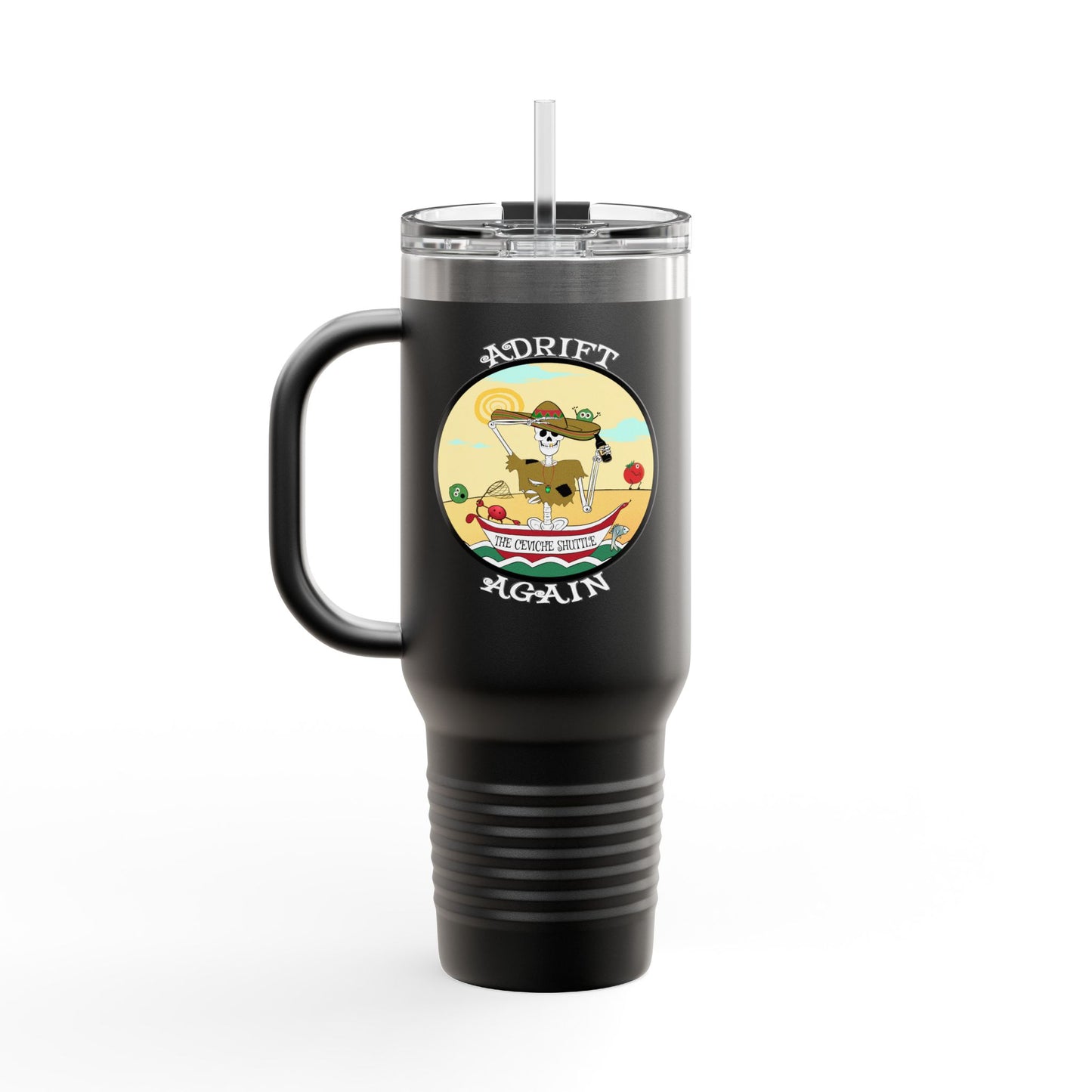 The Ceviche Shuttle Insulated Travel Mug, 40oz, Black, Red or Olive Green