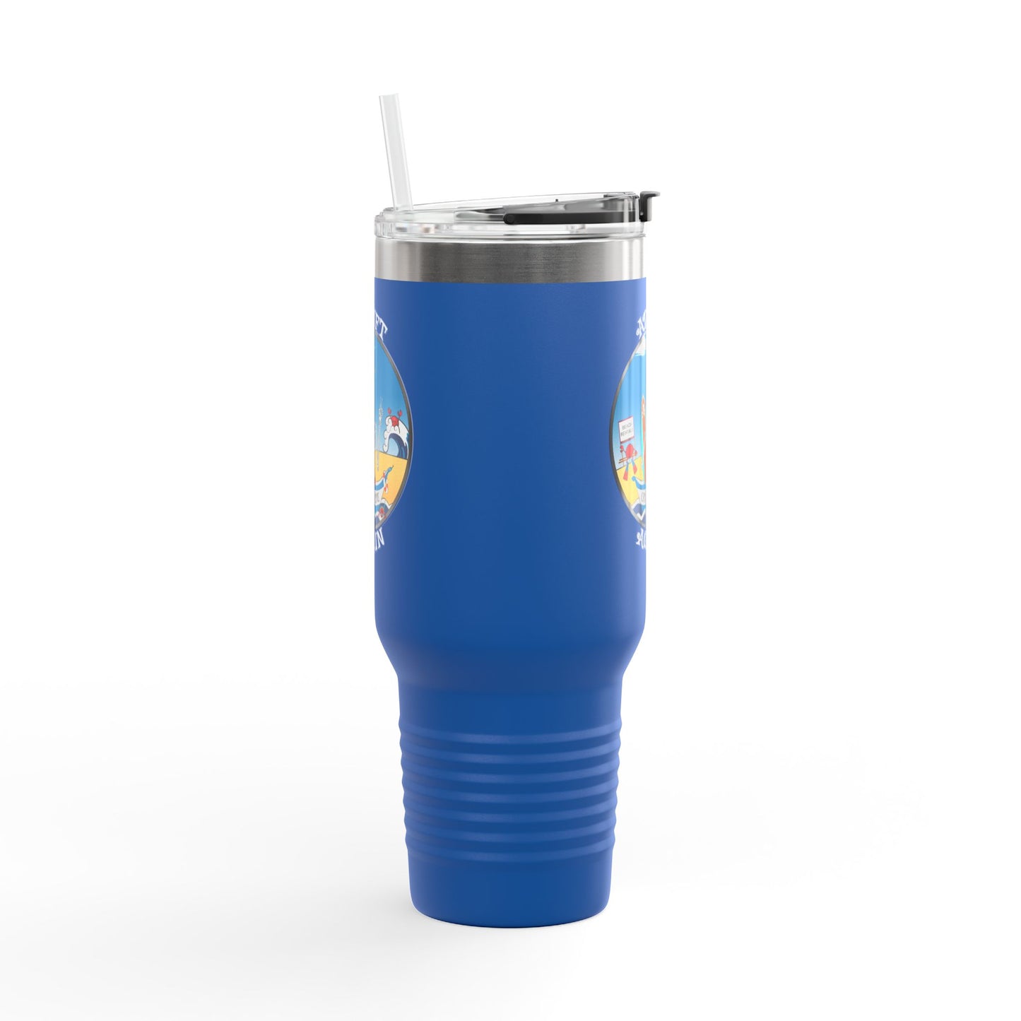 Crossbones Cove Insulated Travel Mug, 40oz, White, Black or Blue