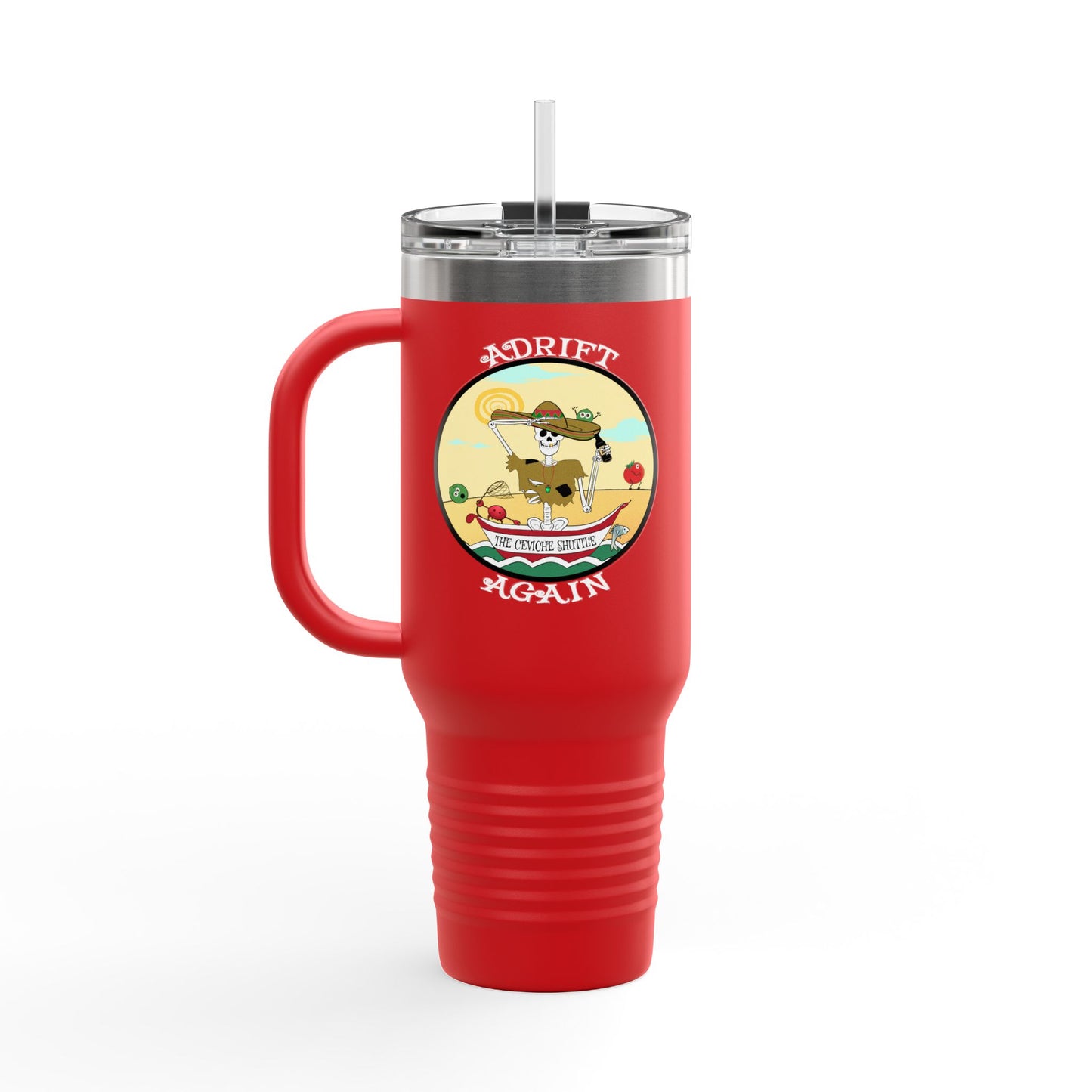 The Ceviche Shuttle Insulated Travel Mug, 40oz, Black, Red or Olive Green