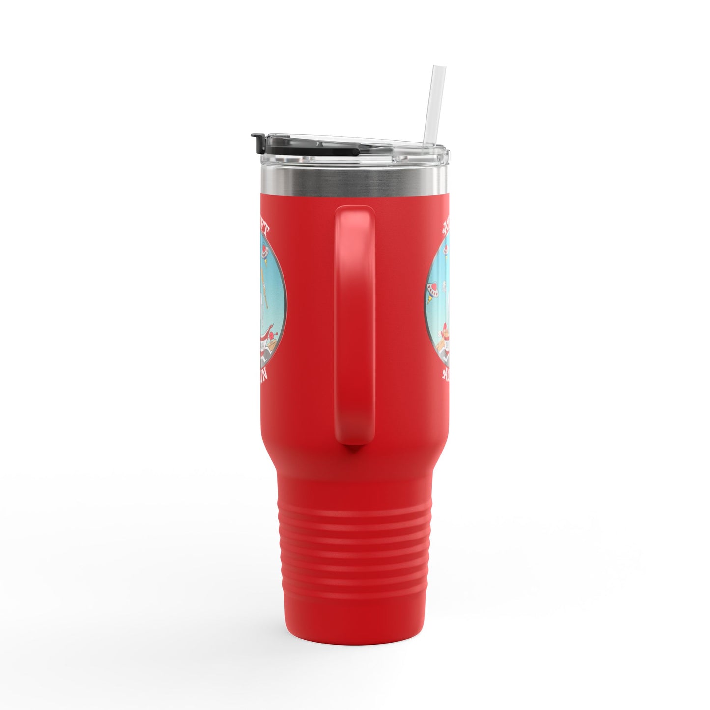 The S. S. Fenway Insulated Travel Mug, 40oz, Red, White or Black