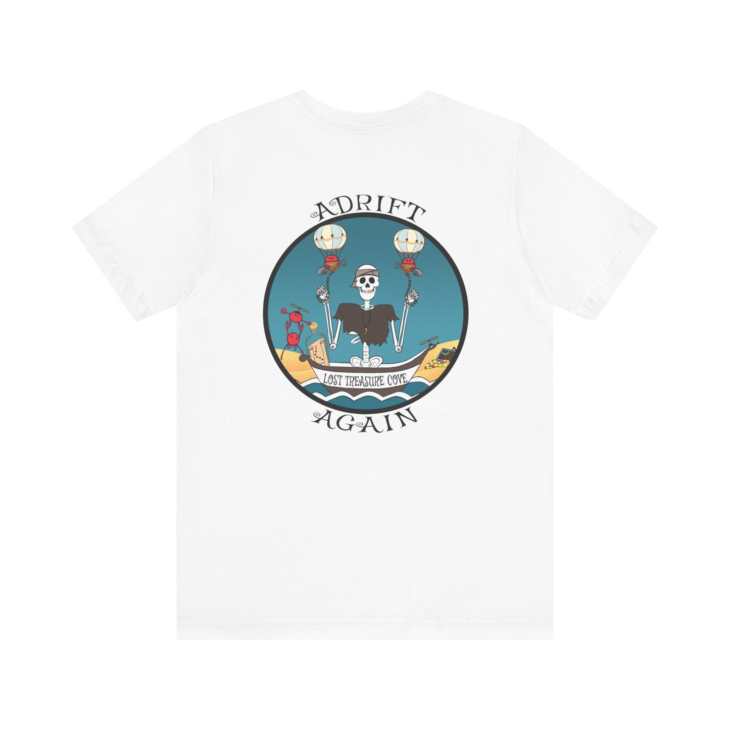 Lost Treasure Cove, Unisex Jersey Short Sleeve Tee (White & Black)