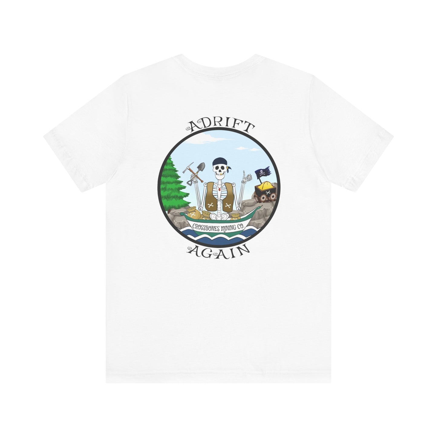 Crossbones Mining Co. Unisex Jersey Short Sleeve Tee  (White & Black)