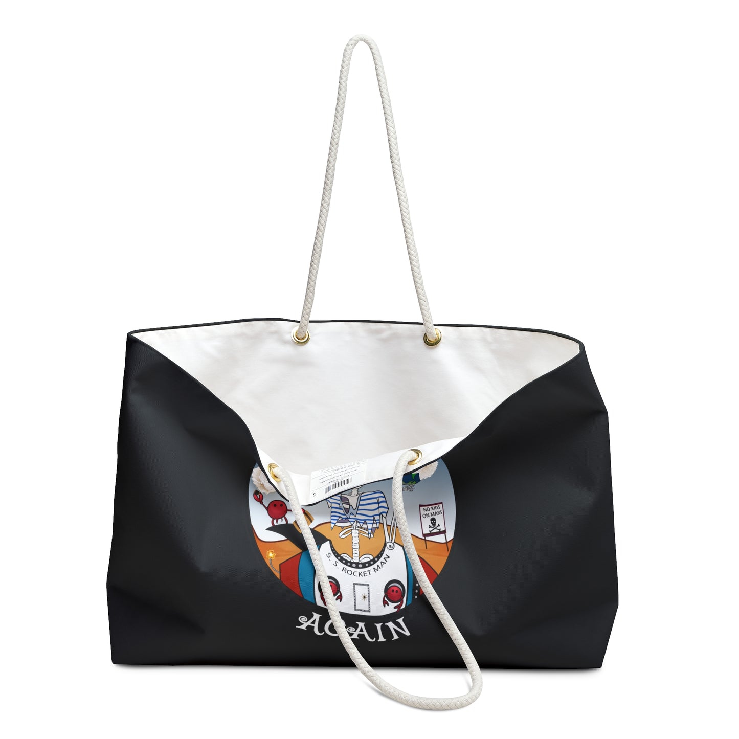 S. S. Rocket Man Canvas Tote (Black or White)