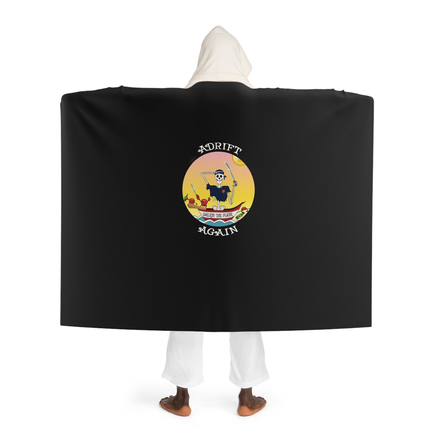 Walkin' The Plank,  Hooded Sherpa Fleece Blanket