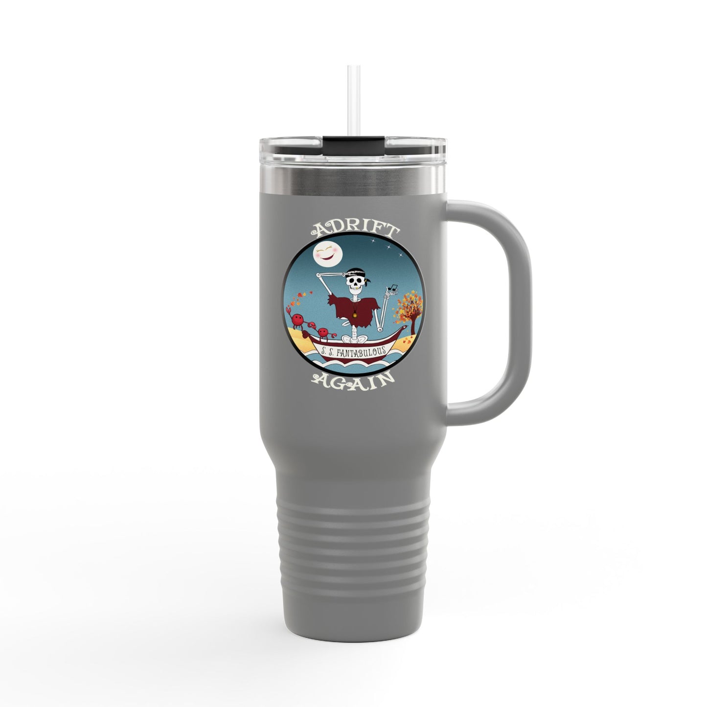 S. S. Fantabulous Insulated Travel Mug, 40oz, Gray or Black