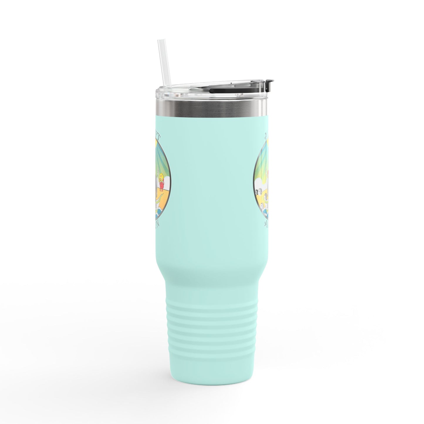 Sea Of Serenity Insulated Travel Mug, 40oz, White or Teal