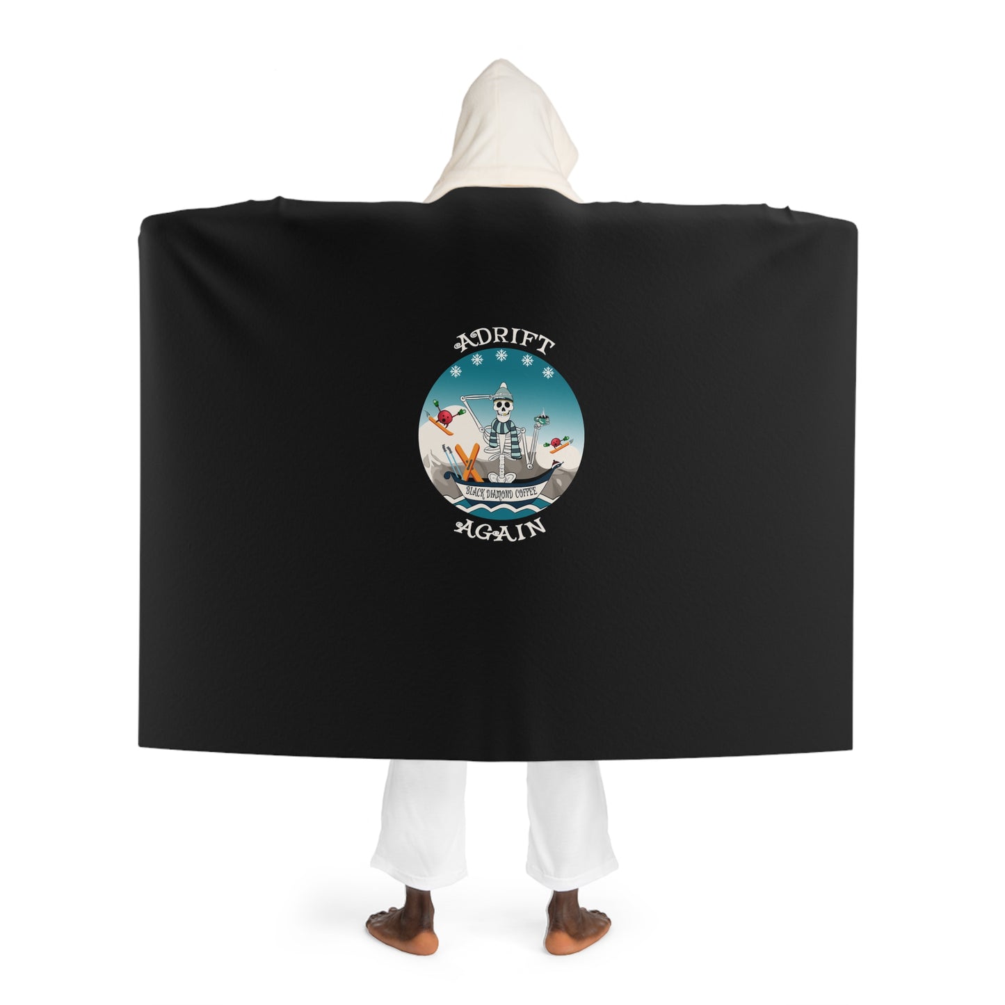 Black Diamond Coffee Hooded Sherpa Fleece Blanket